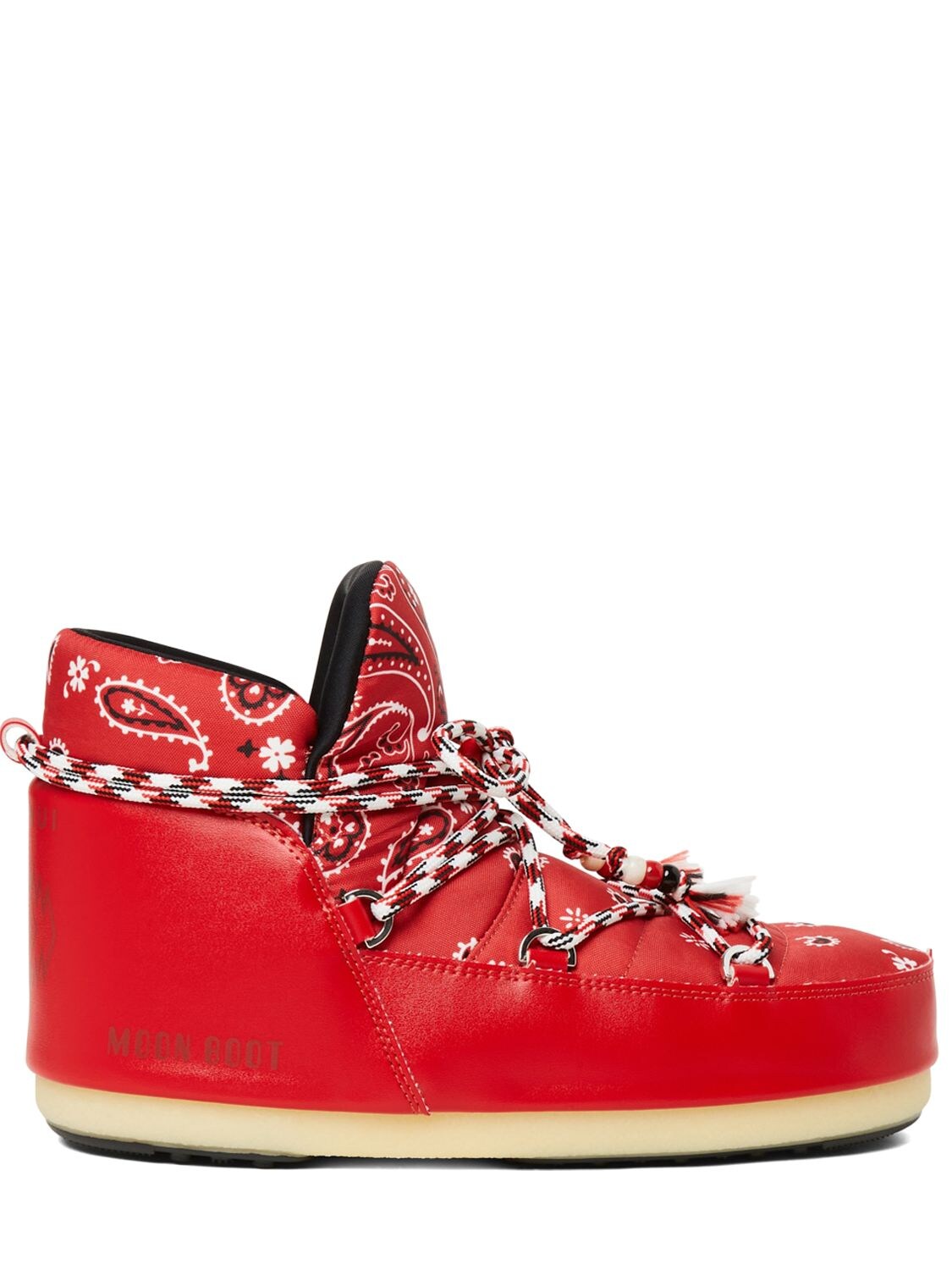 Alanui X Moon Boot Bandana-print Snow Boots In Red