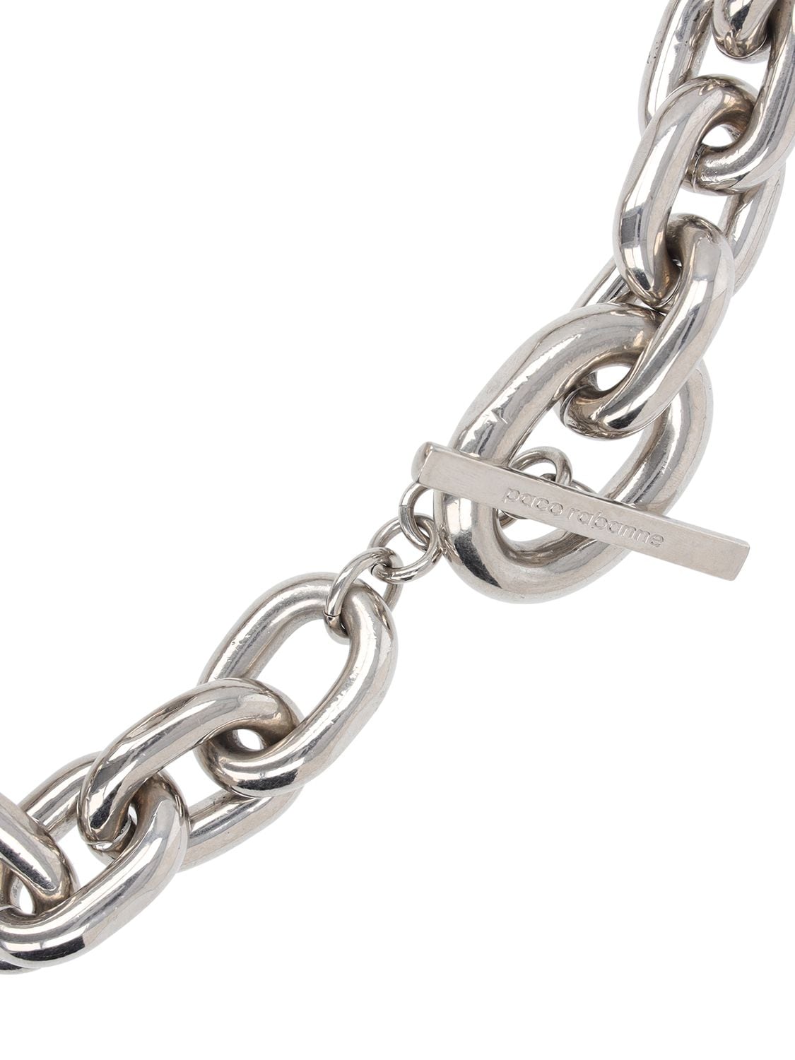 Shop Rabanne Xl Link Short Chain Necklace In Silver
