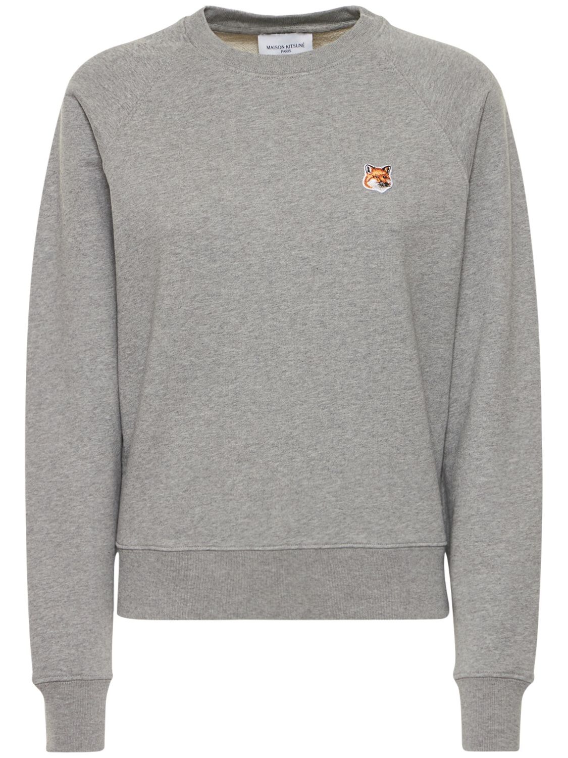 Cotton jersey sweatshirt with patch in grey