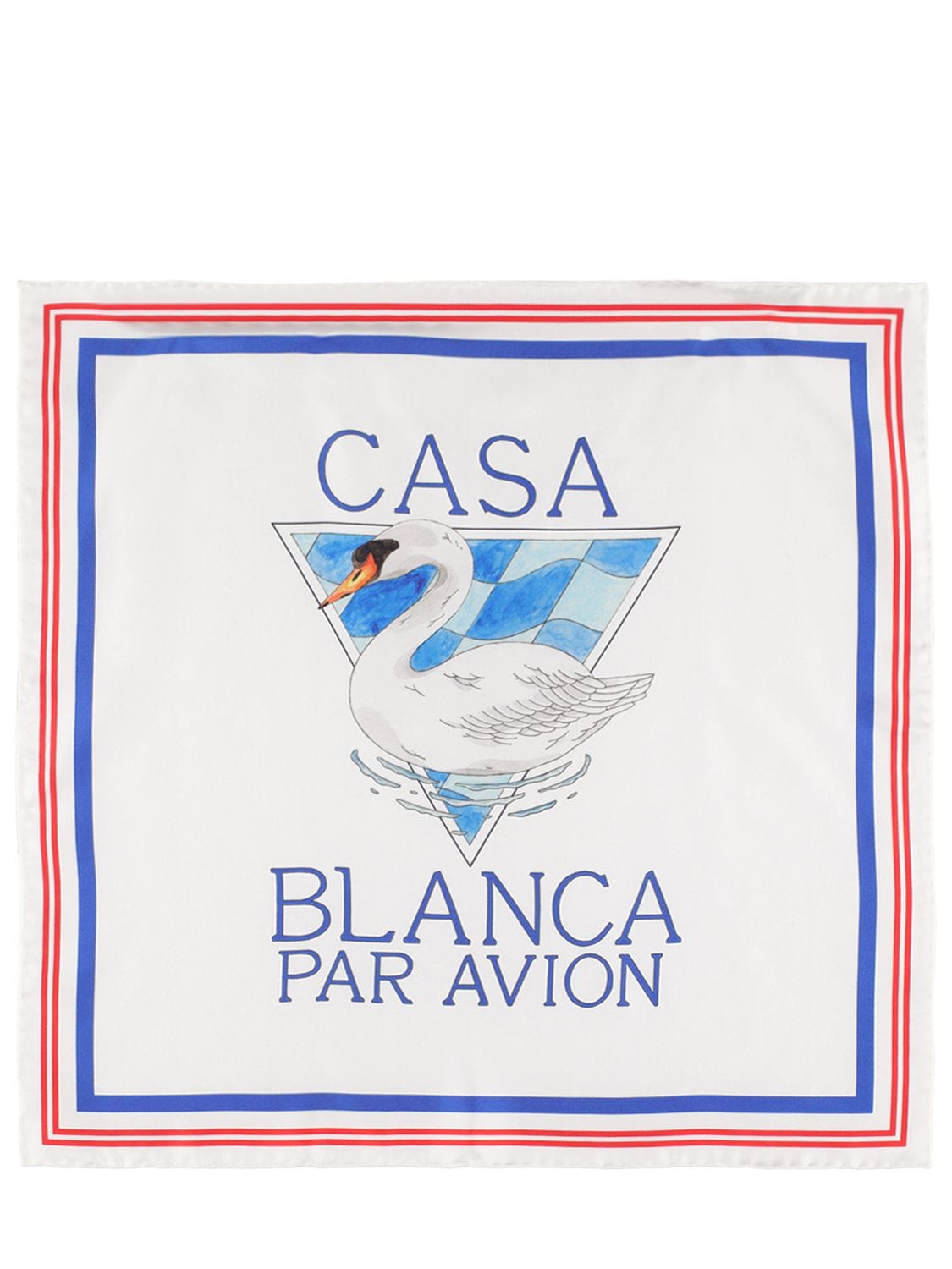 Foulard En Sergé De Soie Imprimé Logo Par Avion