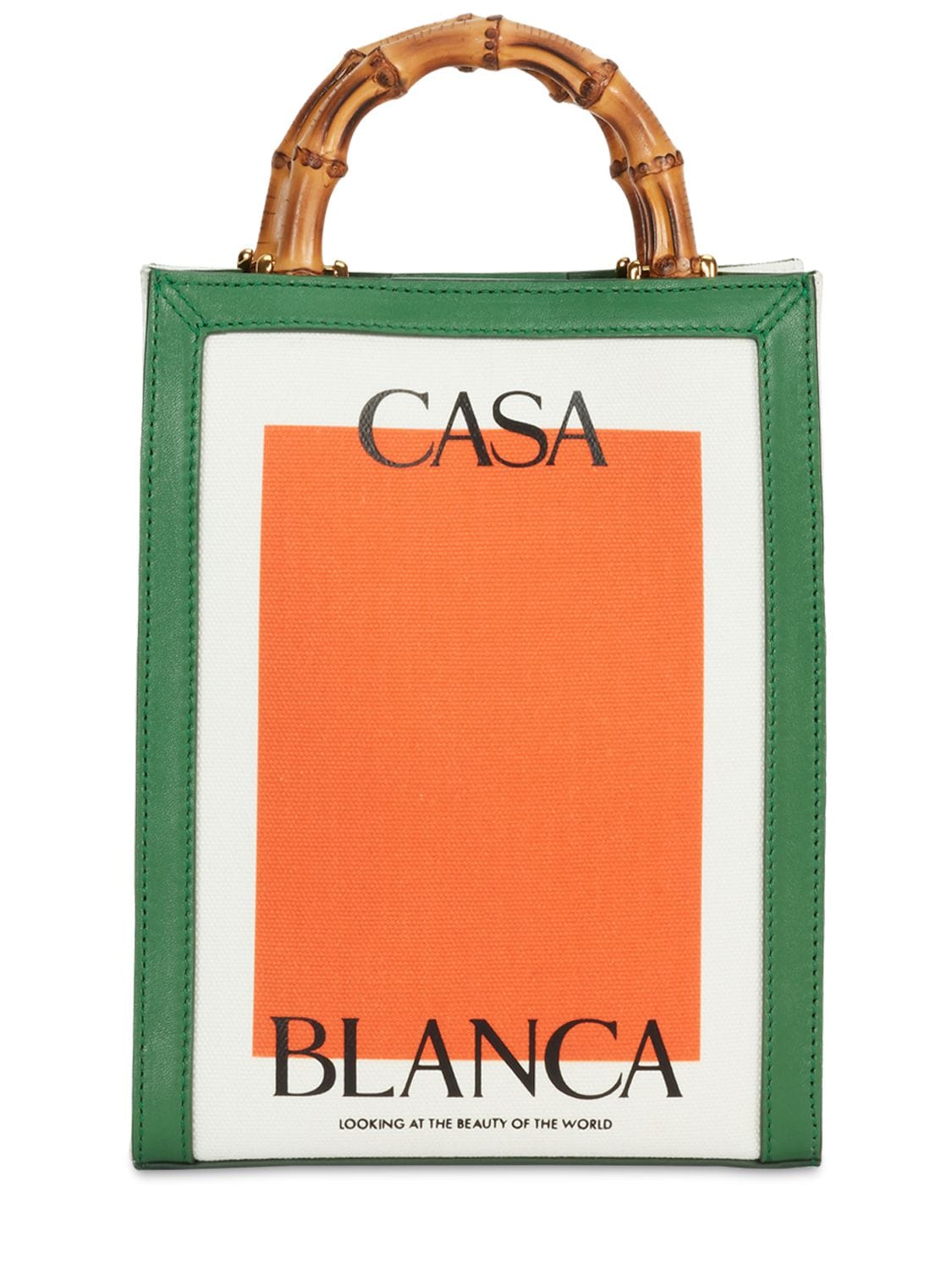 Mini Casa Printed Canvas & Leather Bag