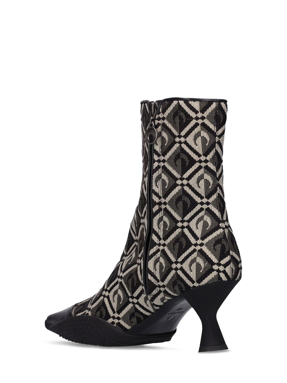 Marine Serre 70mm Cotton & Faux Leather Ankle Boots In Black | ModeSens