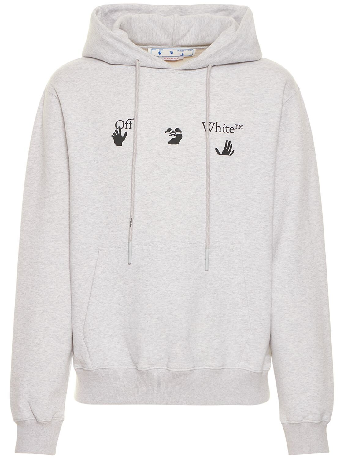 OFF-WHITE LOGO PRINT COTTON JERSEY HOODIE