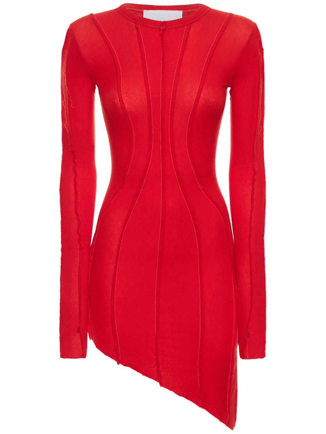 SAMI MIRO VINTAGE ASYMMETRIC TENCEL JERSEY MINI DRESS