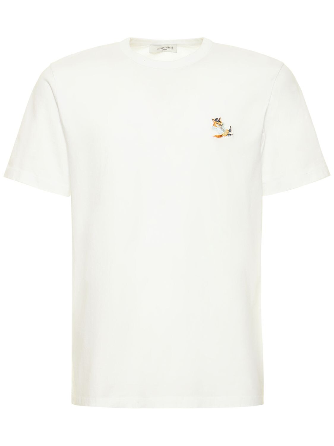 Maison Kitsuné Dressed Fox Logo Cotton Jersey T-shirt In White