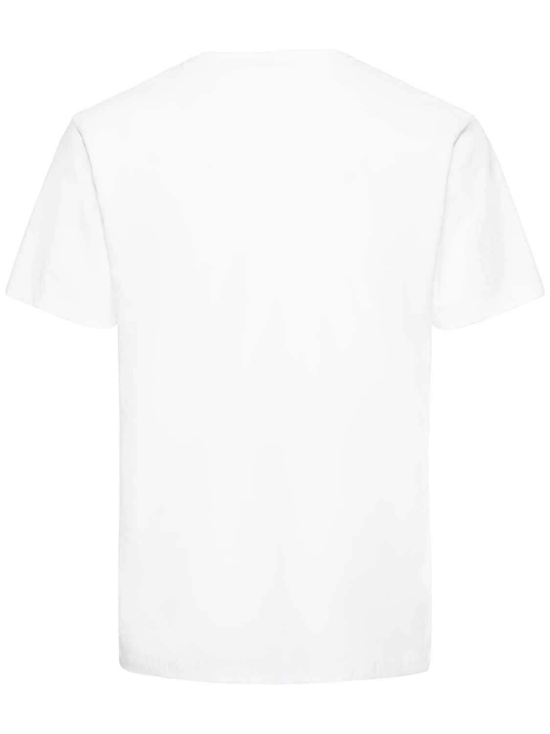 Shop Maison Kitsuné Fox Logo Cotton Jersey T-shirt In 화이트