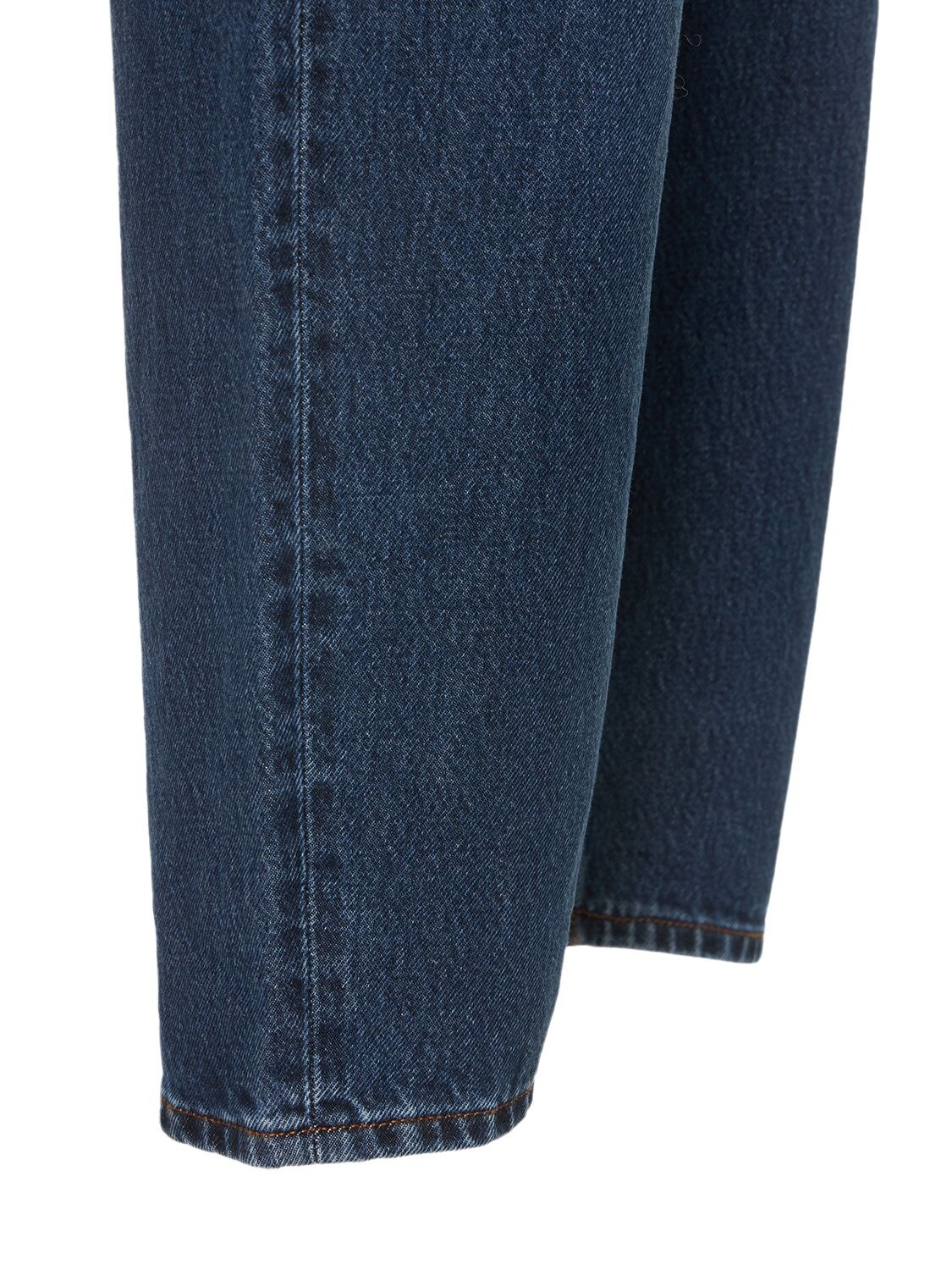 Shop Totême High Rise Tapered Organic Cotton Jeans In Blue