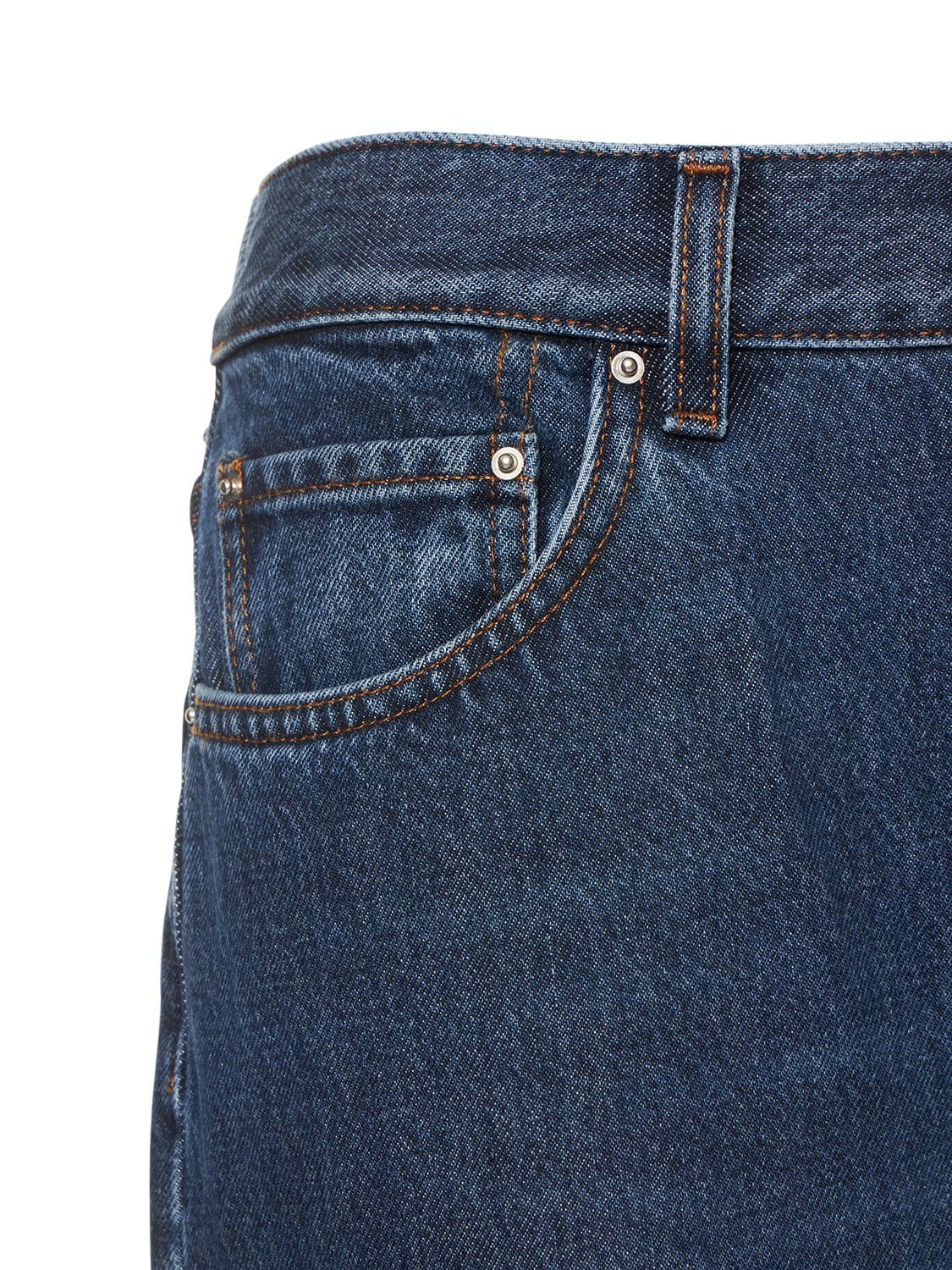 Shop Totême High Rise Tapered Organic Cotton Jeans In Blue