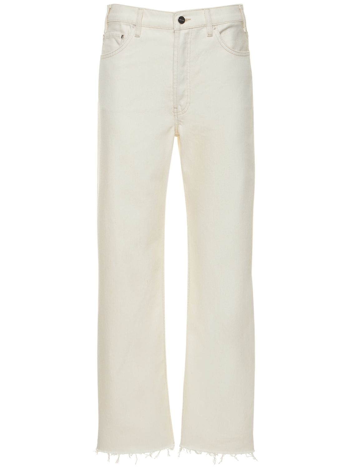 Anine Bing Gavin Straight Cotton Denim Jeans In White | ModeSens