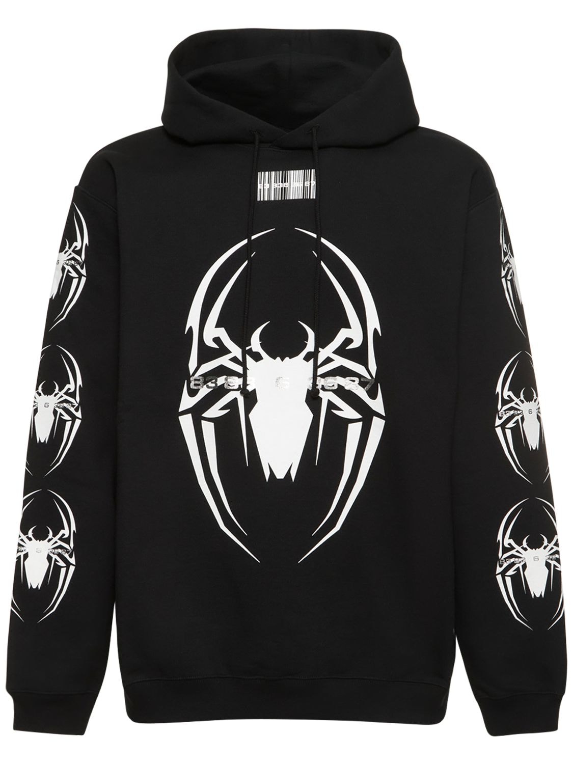 VTMNTS SPIDER PRINT COTTON MOLLETON HOODIE