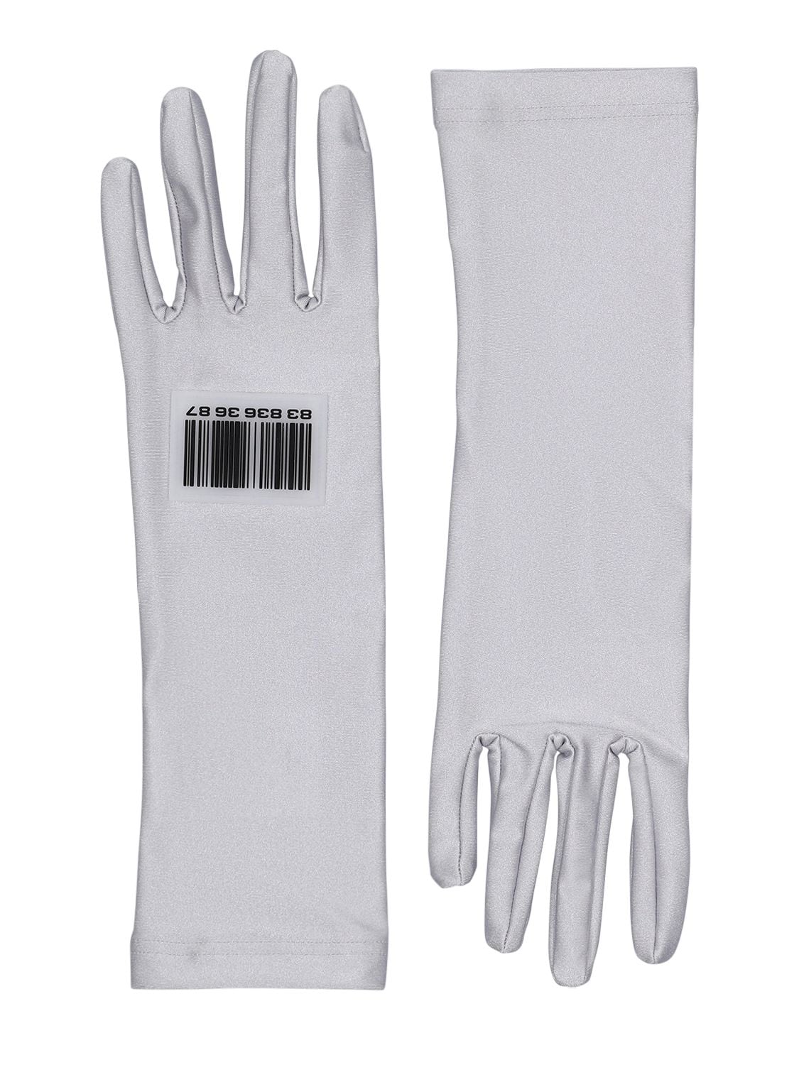 Vtmnts Skin Tight Lycra Gloves In Silver