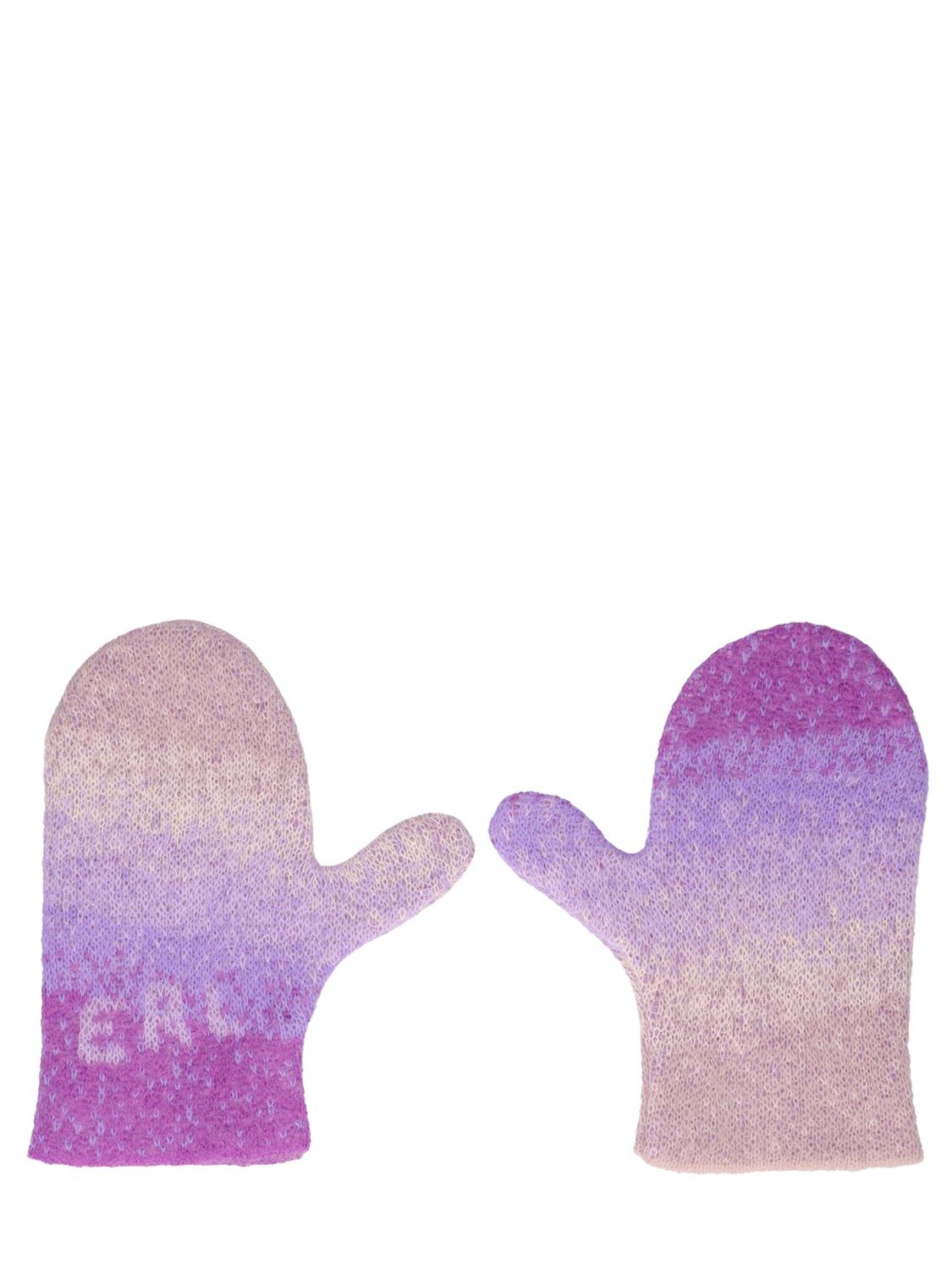 Erl Gender Inclusive Gradient Mohair Blend Mittens In Purple