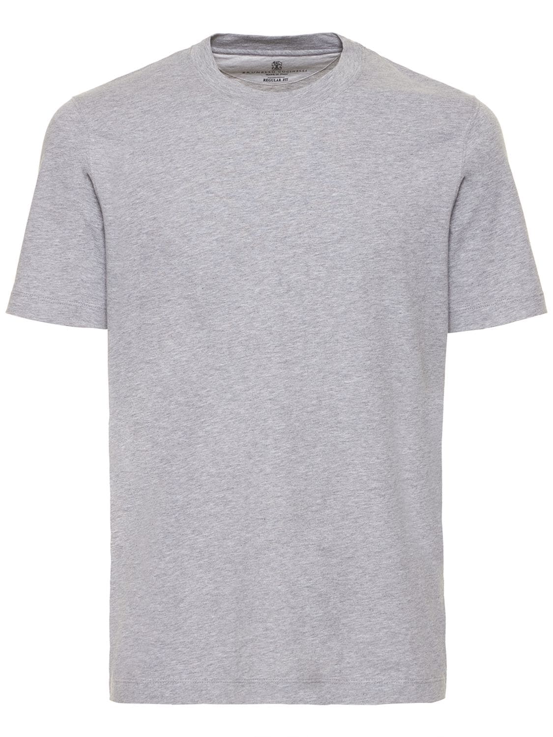 Brunello Cucinelli Crewneck Cotton T-shirt In Grey