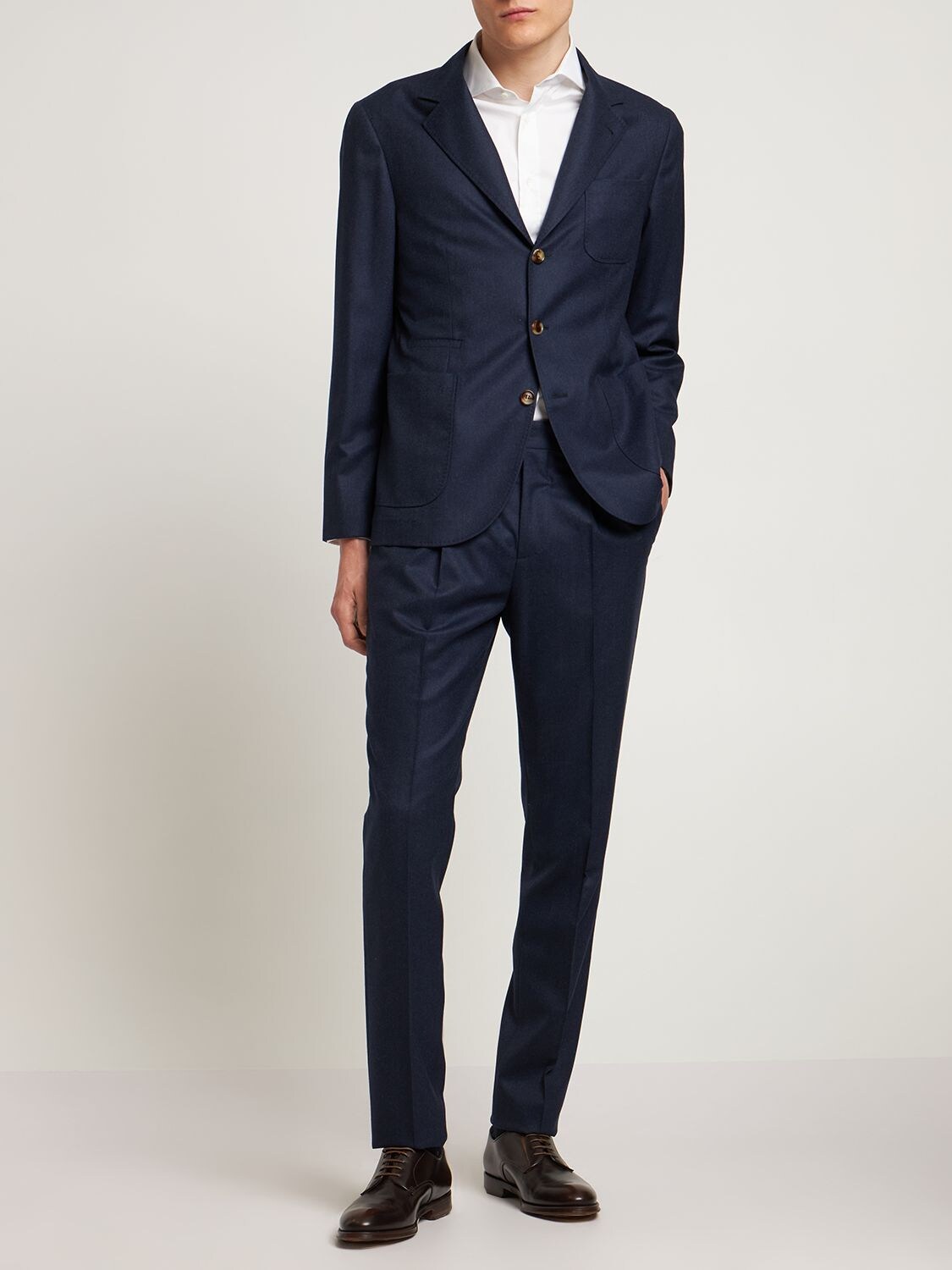 Brunello Cucinelli Wool Leisure Suit In Marine Blue | ModeSens