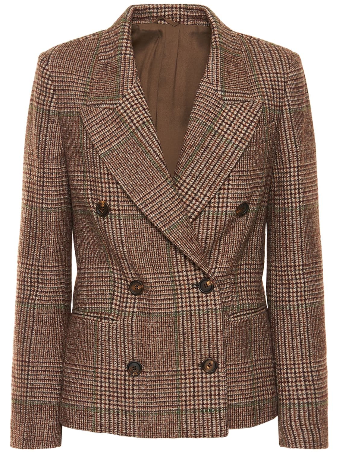 Brunello Cucinelli - Prince of wales wool blend jacket - Brown ...