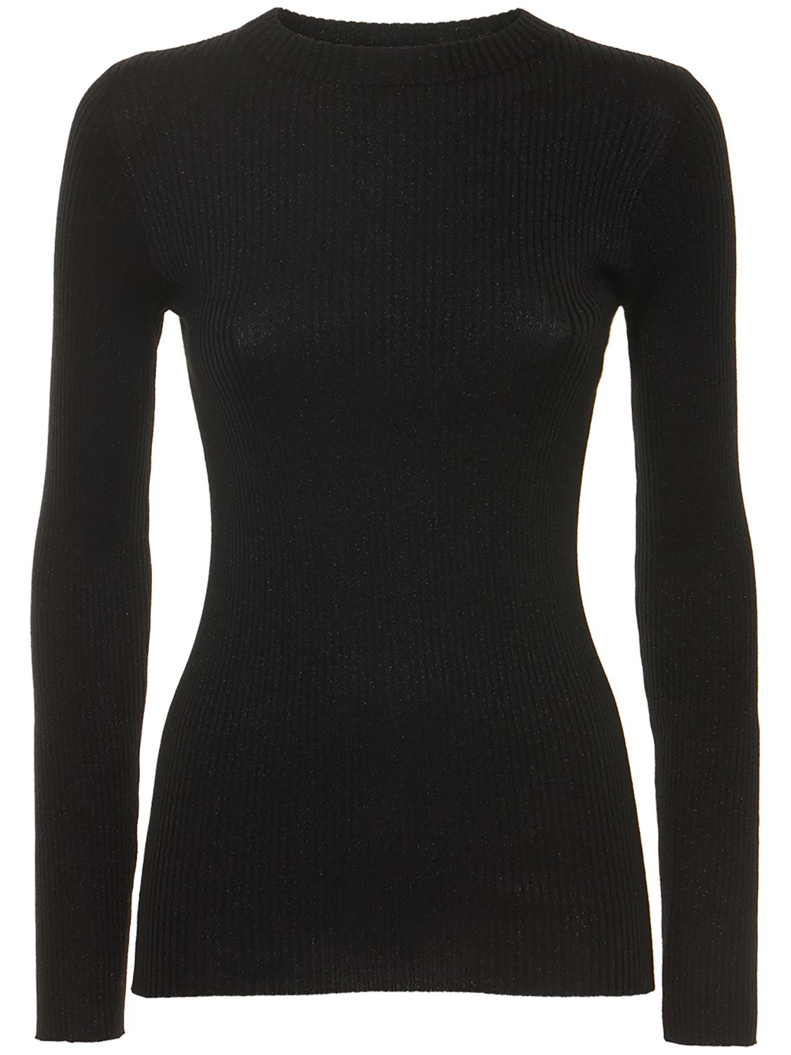 Brunello Cucinelli Cotton Ribbed Knit Top With Monili Detail In Black