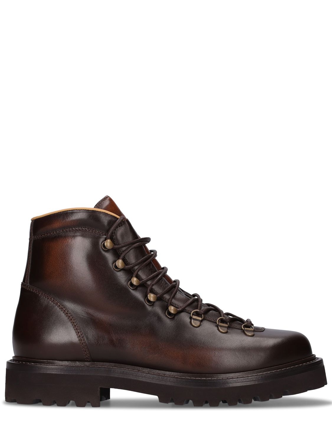 BRUNELLO CUCINELLI LEATHER LACE-UP BOOTS