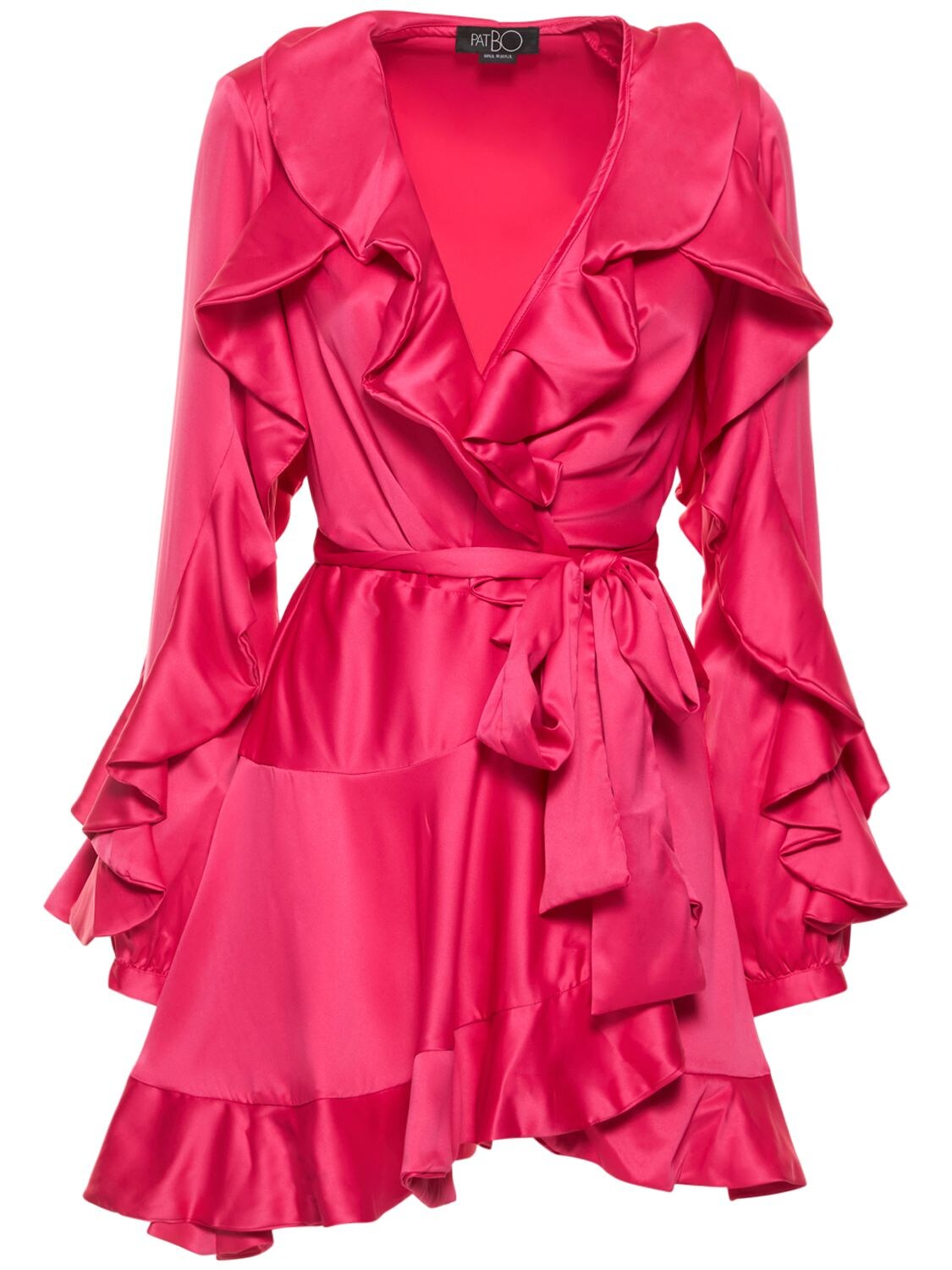 Patbo Ruffle Sleeve Crepe Mini Dress In Pink | ModeSens