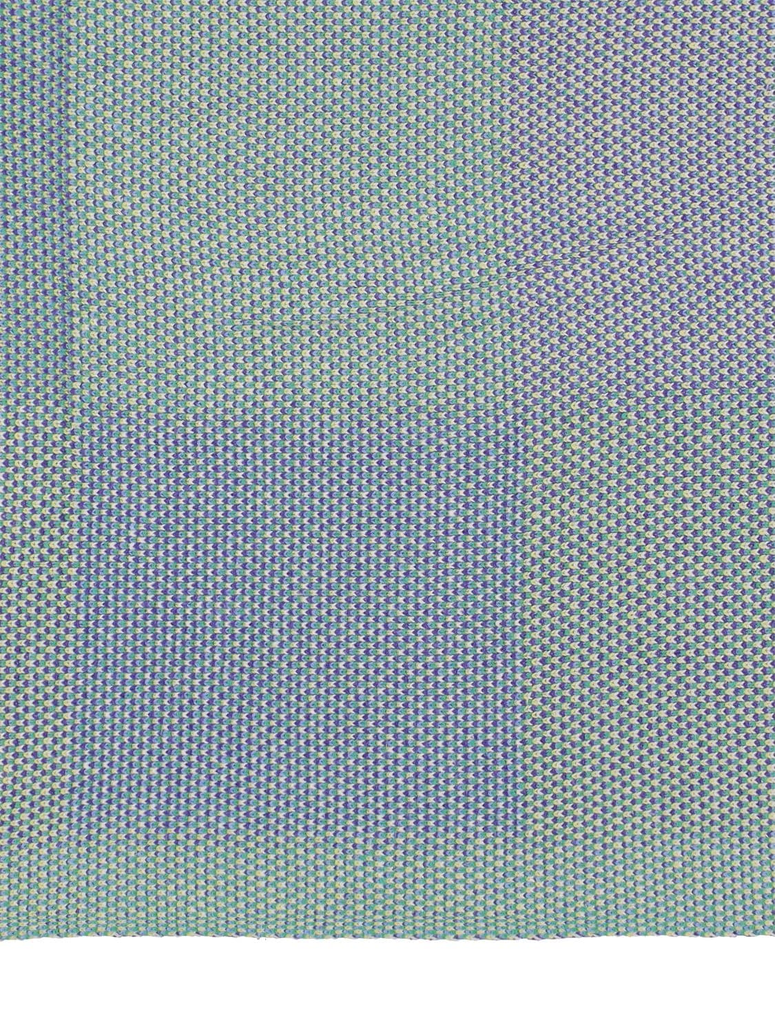 Shop Dusen Dusen Aubette Cotton Knit Throw In Green,blue