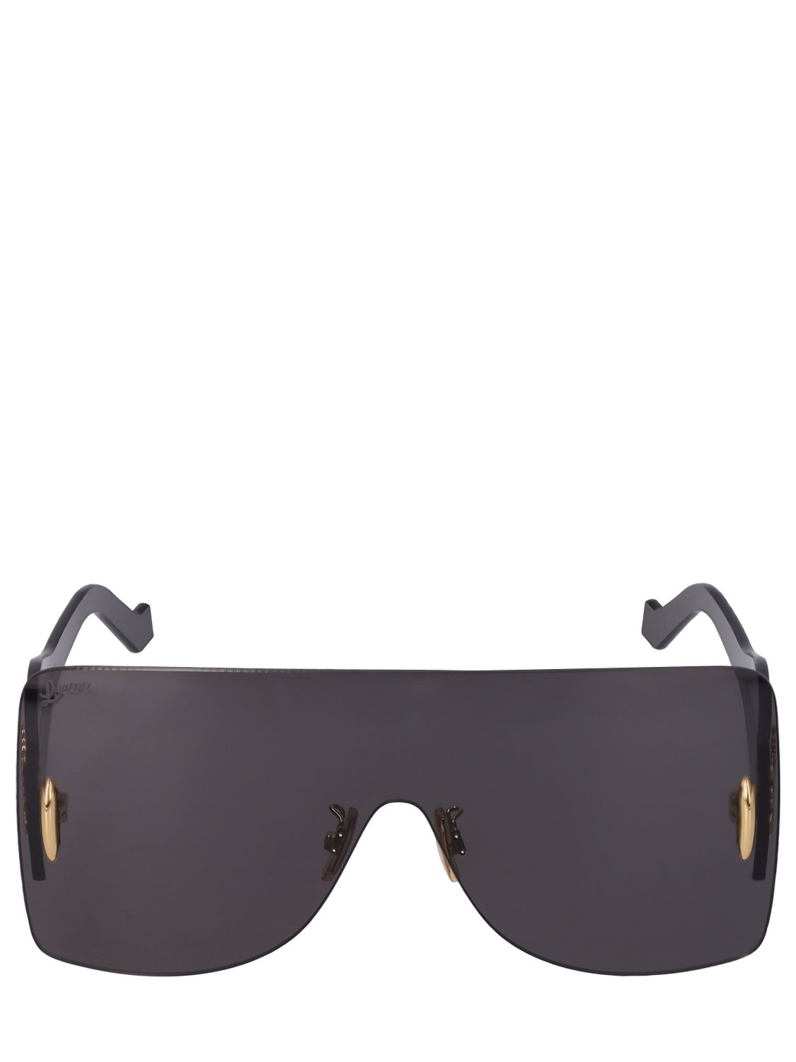 Loewe Anagram Nylon Shield Sunglasses In Black,smoke