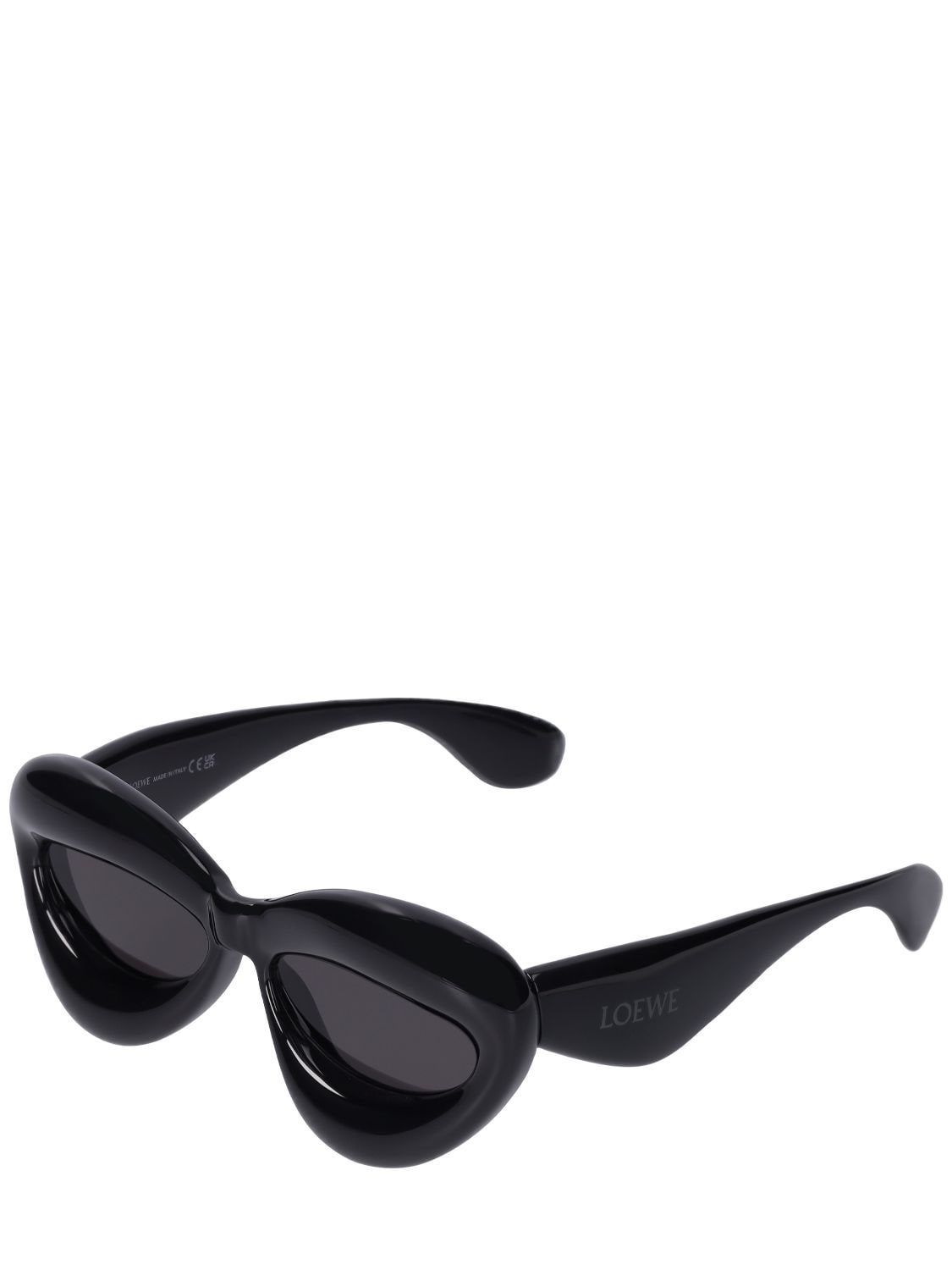 Shop Loewe Inflated Cat-eye Sunglasses In Black,smoke