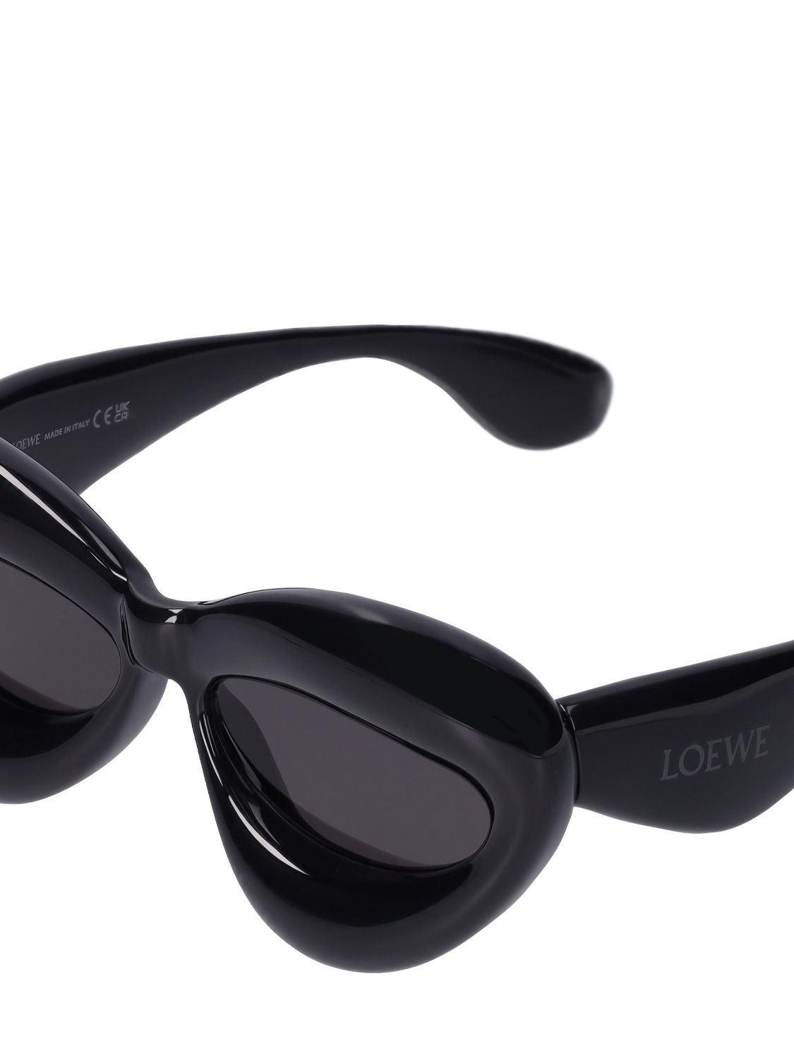 Shop Loewe Inflated Cat-eye Sunglasses In Black,smoke