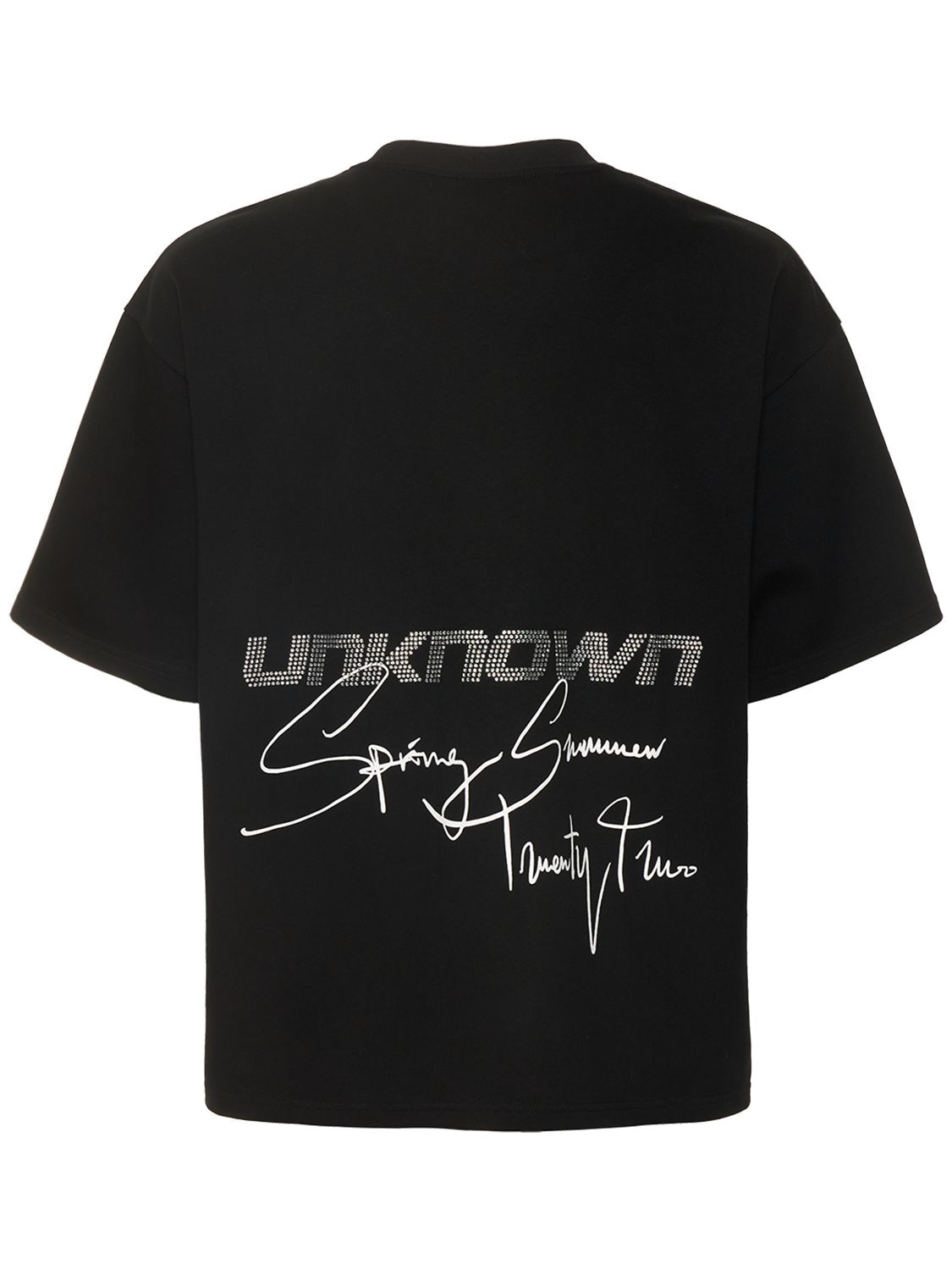 Unknown Signature Rhinestone Star T-shirt In Black