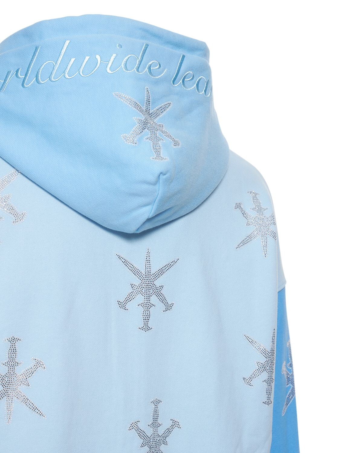 Unknown Blue Mix Rhinestone Dagger Cotton Hoodie In Blue,multi