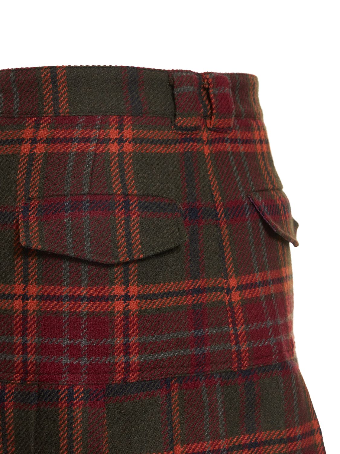 Max & Co Pony Ride Wool Blend Tartan Mini Skirt In Check Kakhi ModeSens