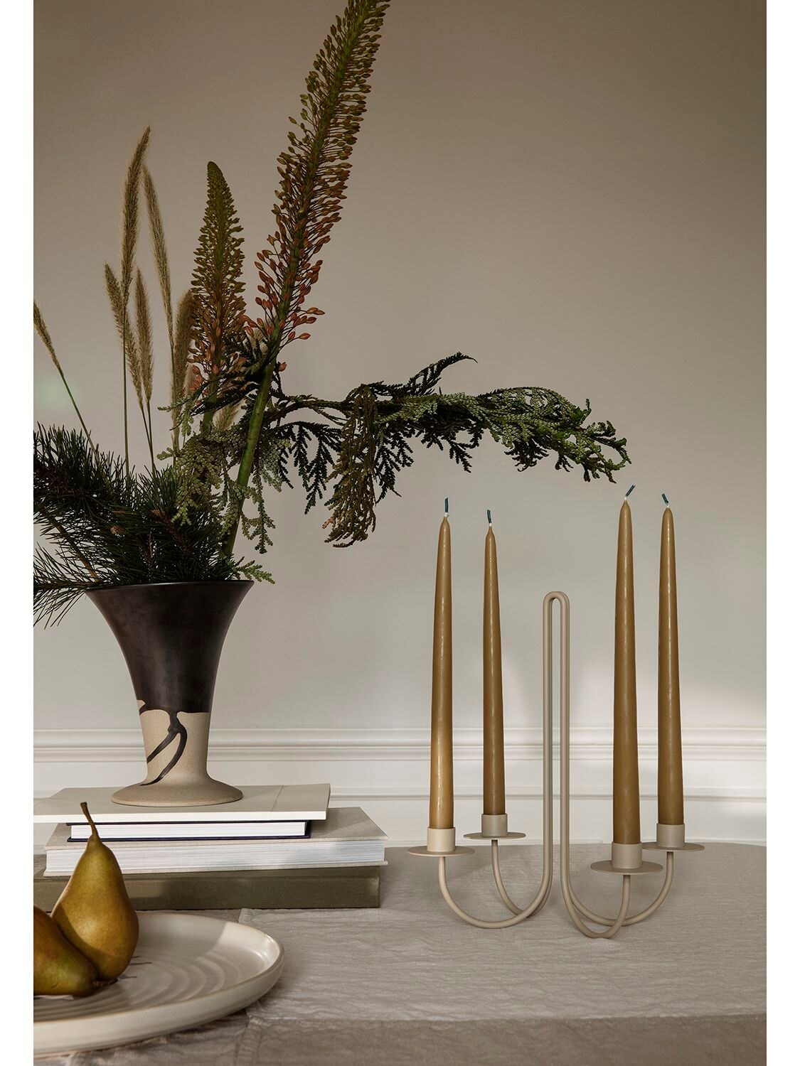 Shop Ferm Living Sway Iron Candelabra In Cashmere
