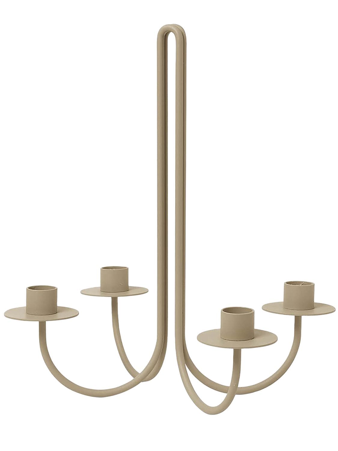 Ferm Living Sway Iron Candelabra In Cashmere