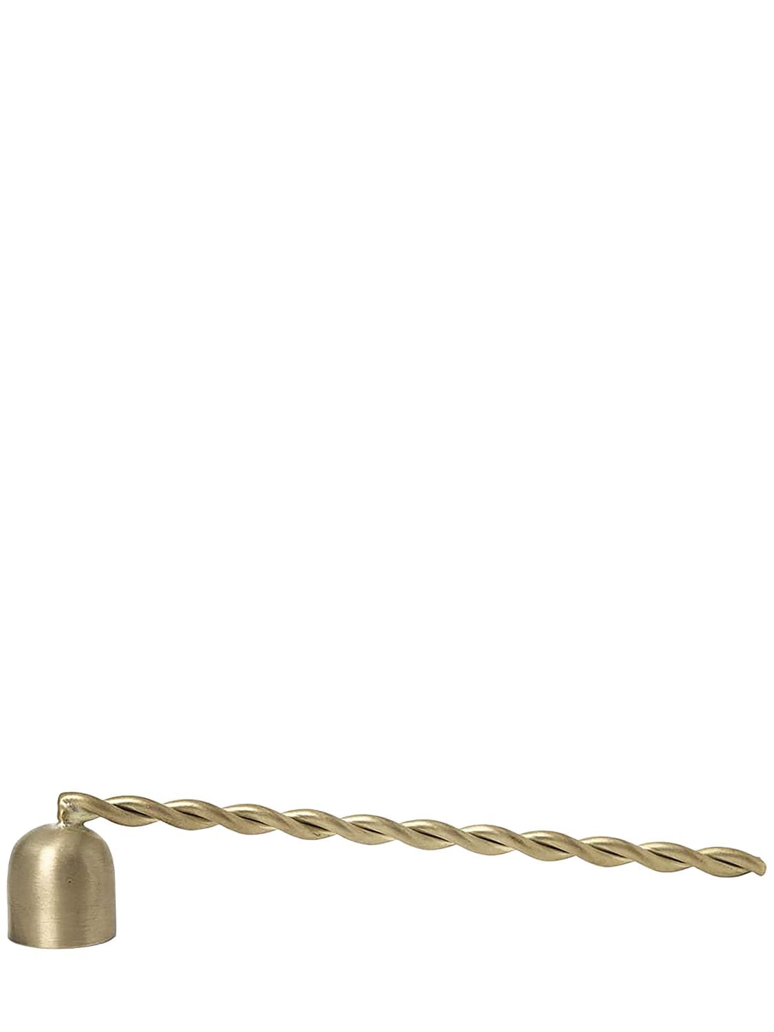 Ferm Living Twist Brass Candle Snuffer In Gold