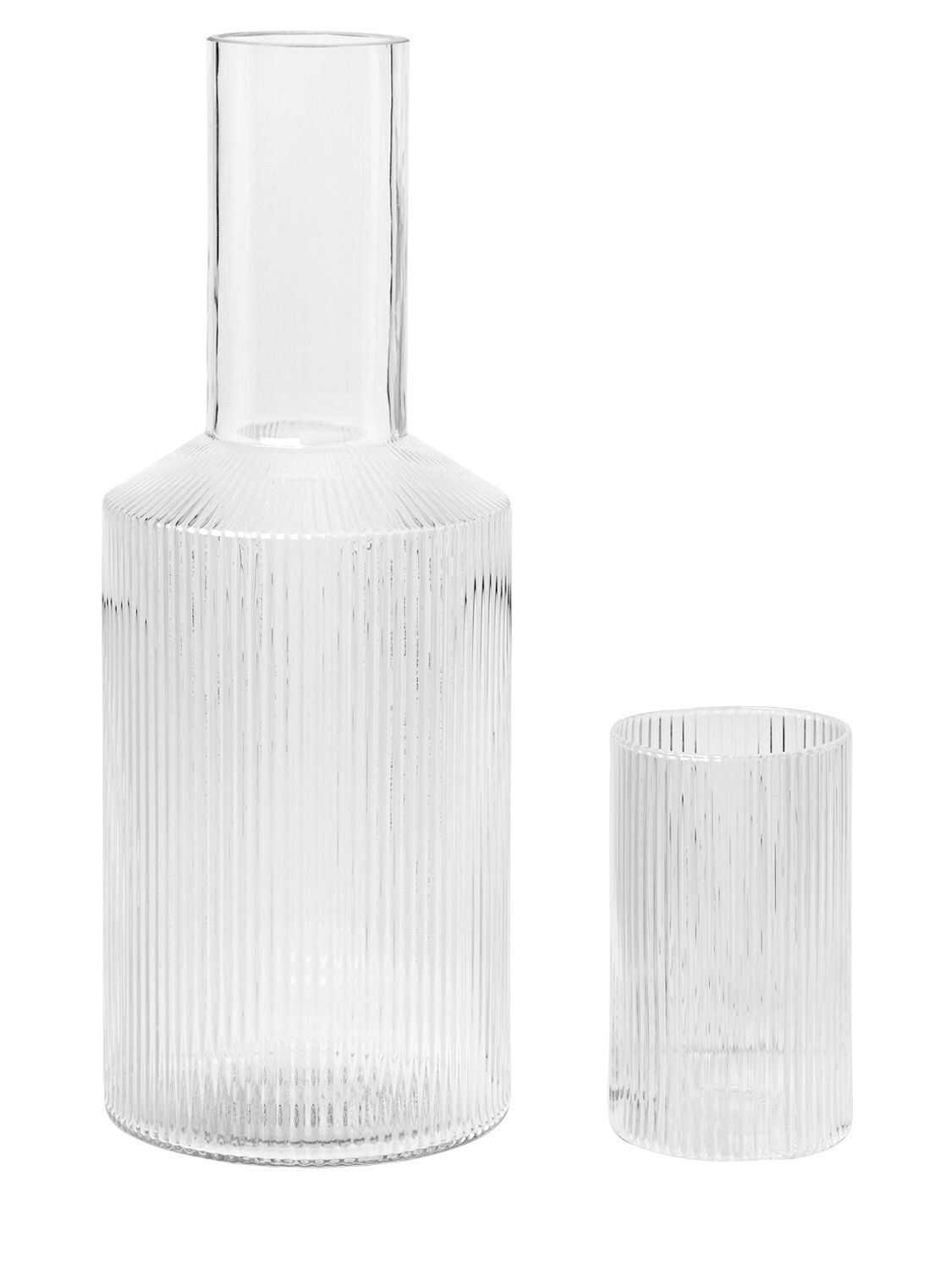 Ferm Living Small Ripple Carafe Set In Transparent