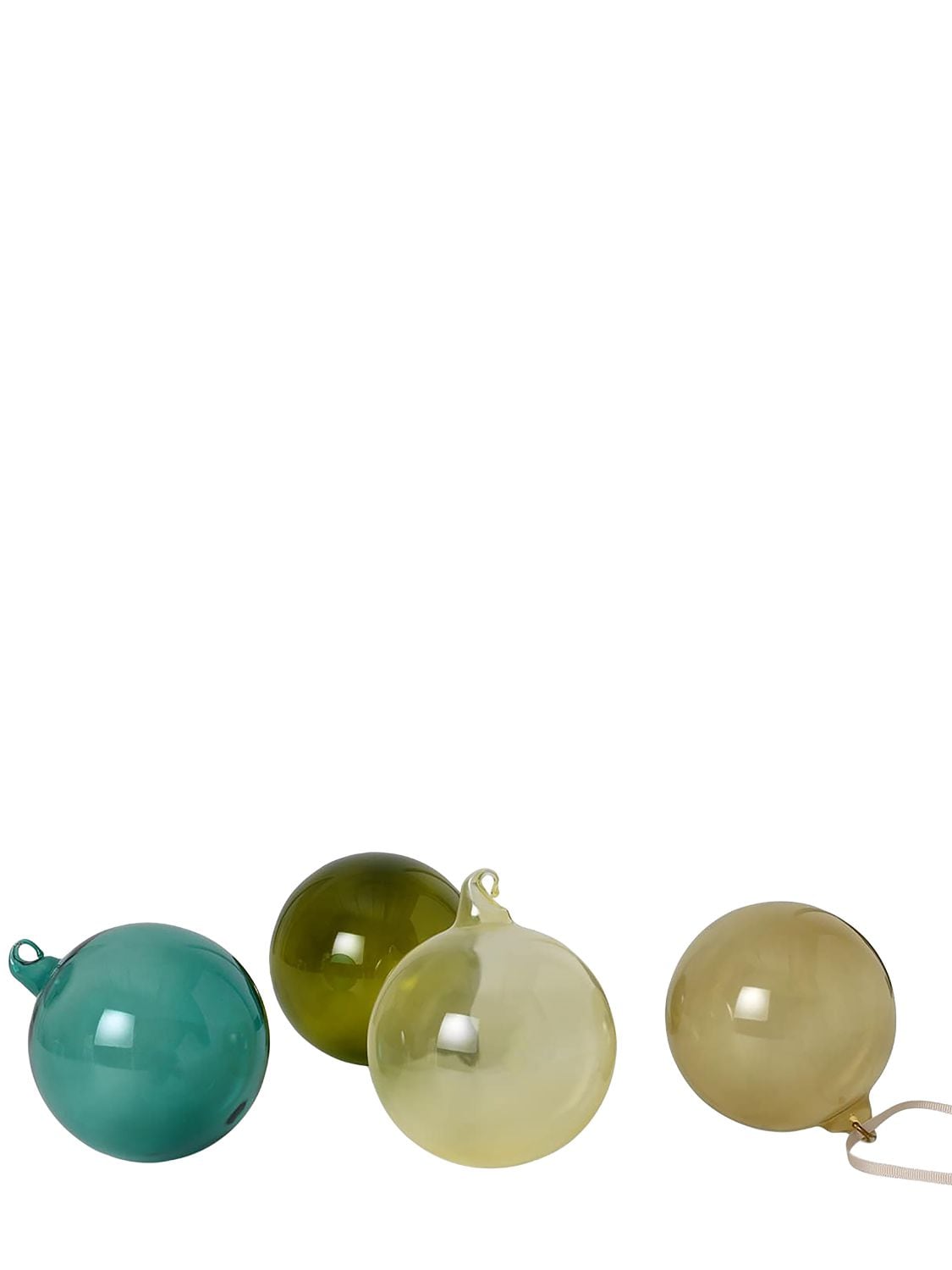 Ferm Living Set Of 4 Mixed Dark Large Glass Baubles In Multicolor