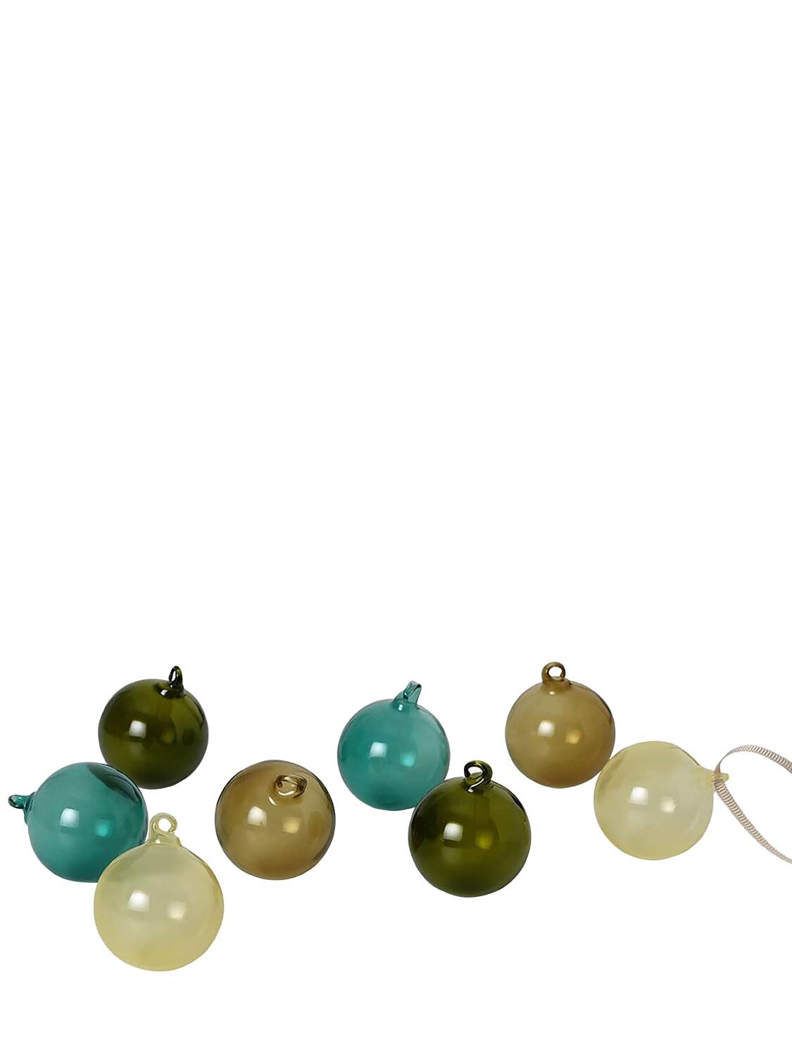 Shop Ferm Living Set Of 4 Mixed Dark Large Glass Baubles In Multicolor