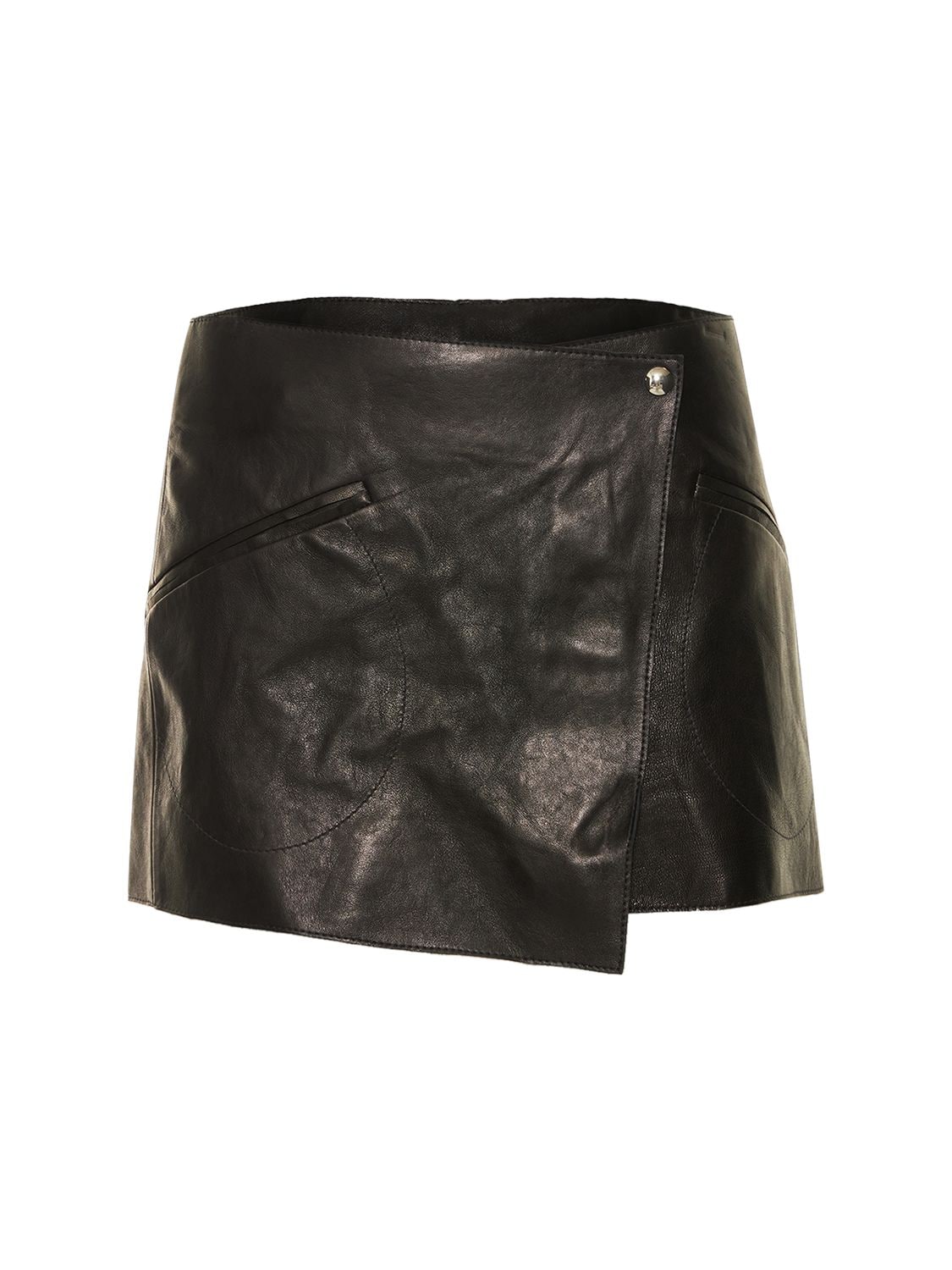 KHAITE Vera Leather Mini Skirt