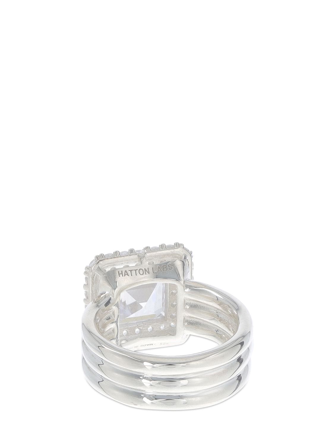 Shop Hatton Labs Crown Stone Ring In Silver