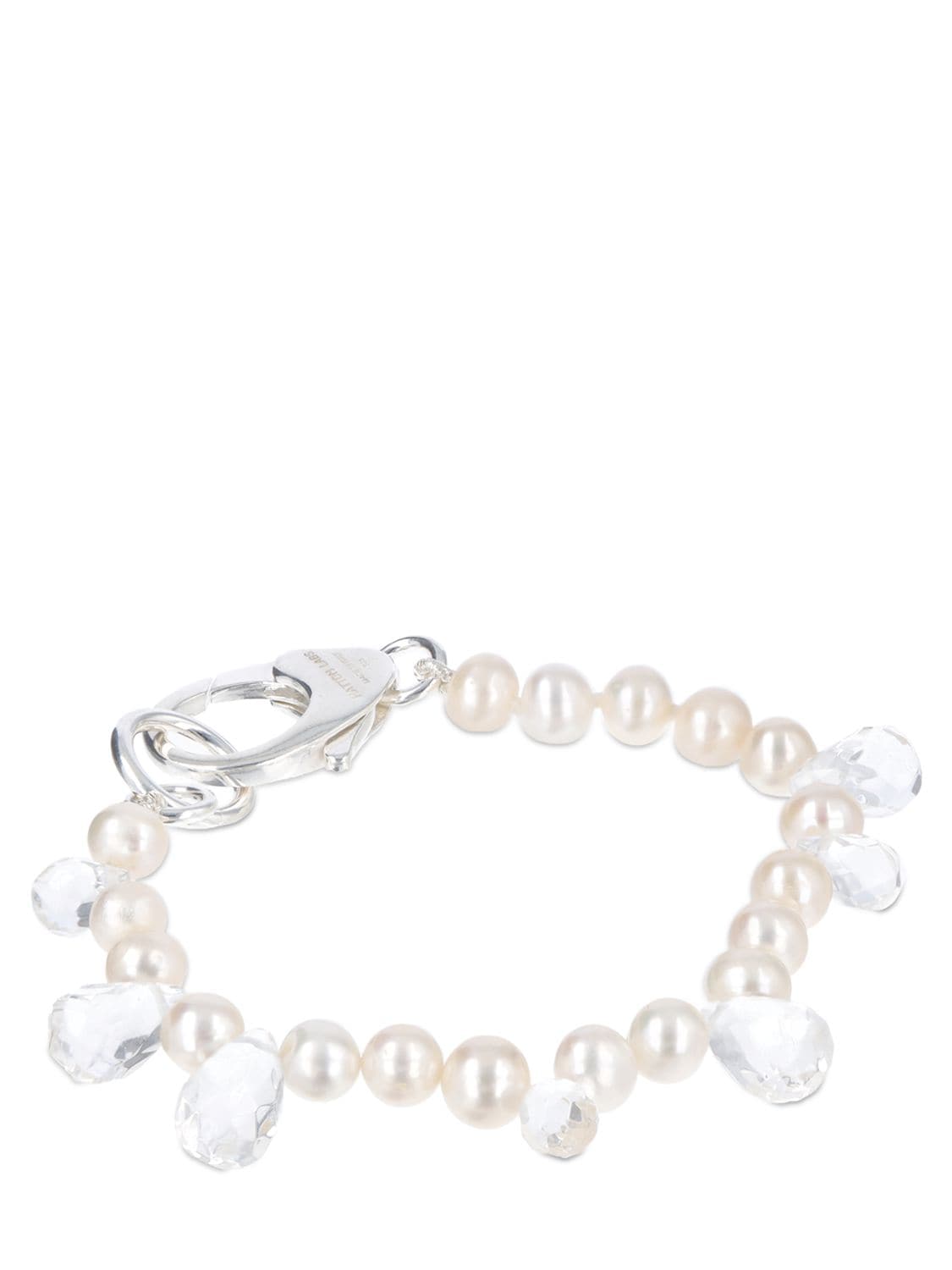 Shop Hatton Labs Drop Pearl Bracelet In Pearl,lilac