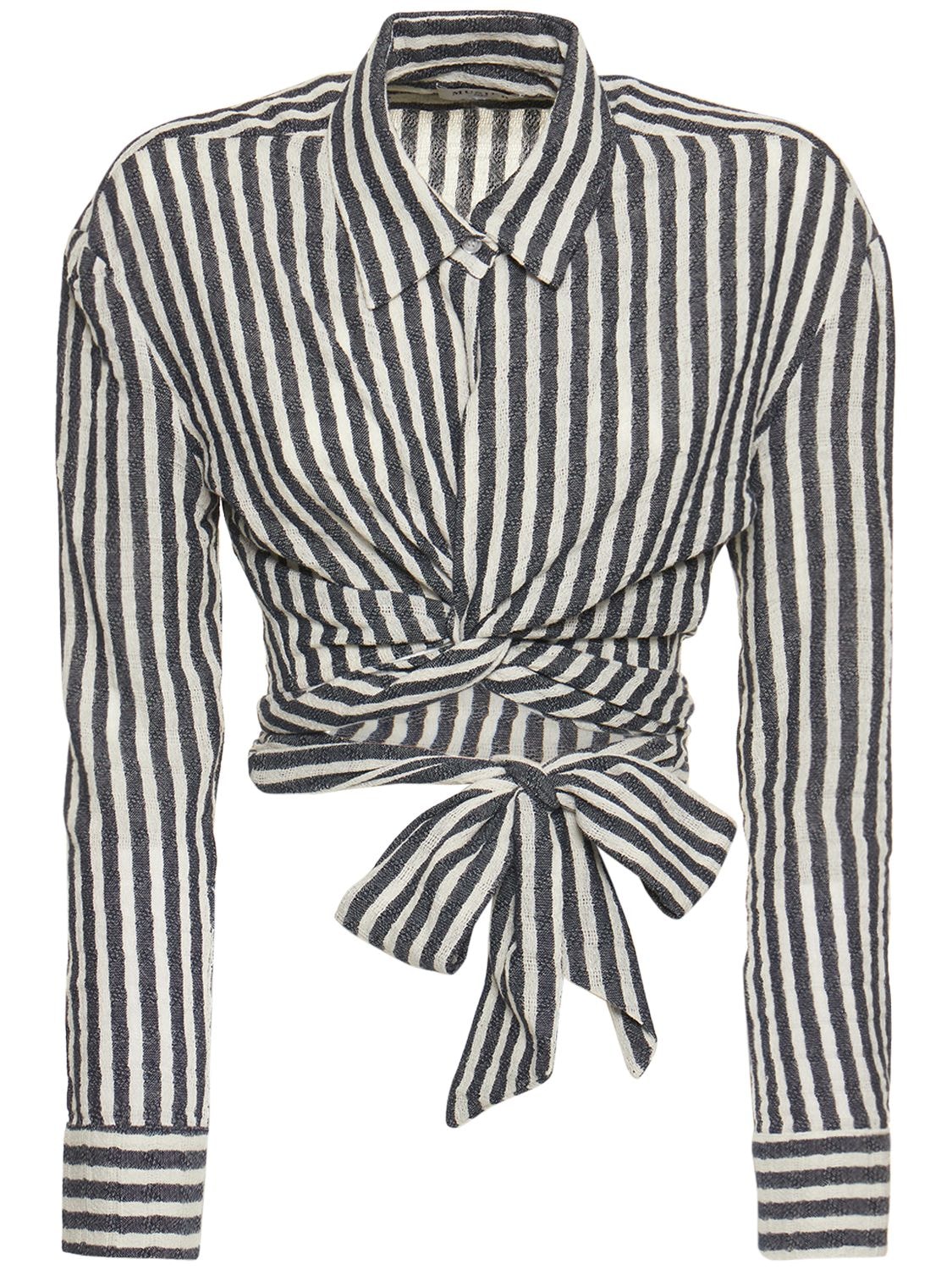 Musier Paris Syros Self-tie Striped Poplin Shirt In Multi Color | ModeSens