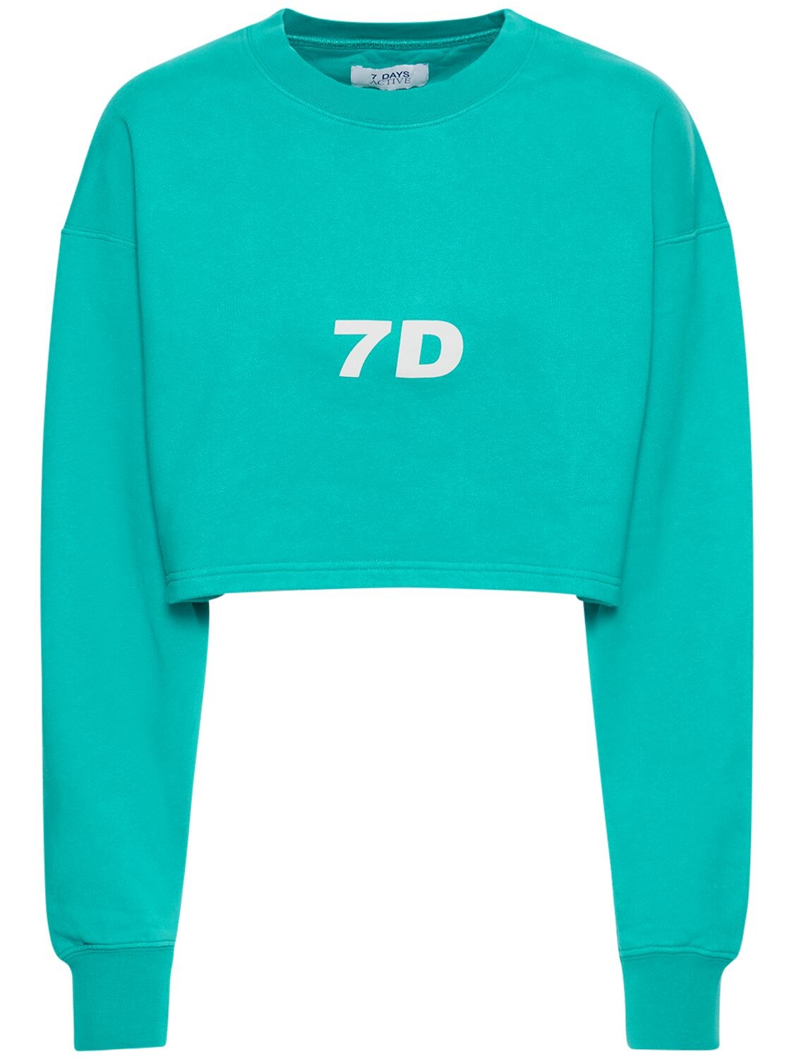 7 Days Active Monday Cropped Organic-cotton Jersey Sweatshirt In ...