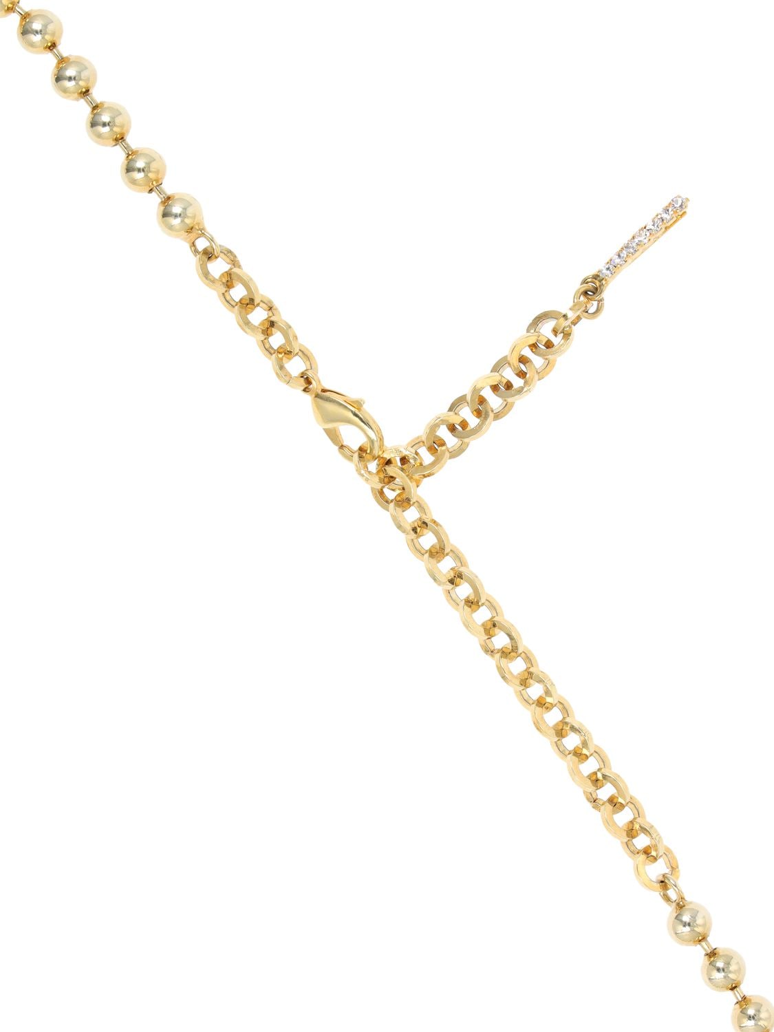 Shop Alessandra Rich Crystal & Chain Fringes Necklace In Gold,crystal