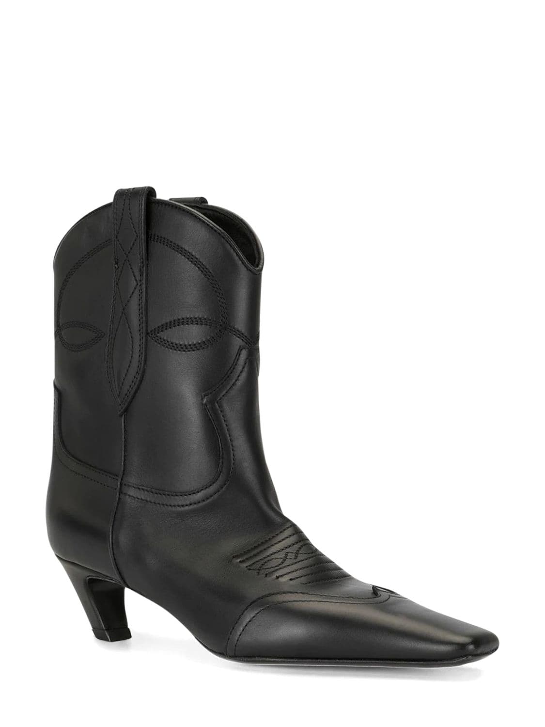 Shop Khaite 50mm Dallas Leather Ankle Boots In Black