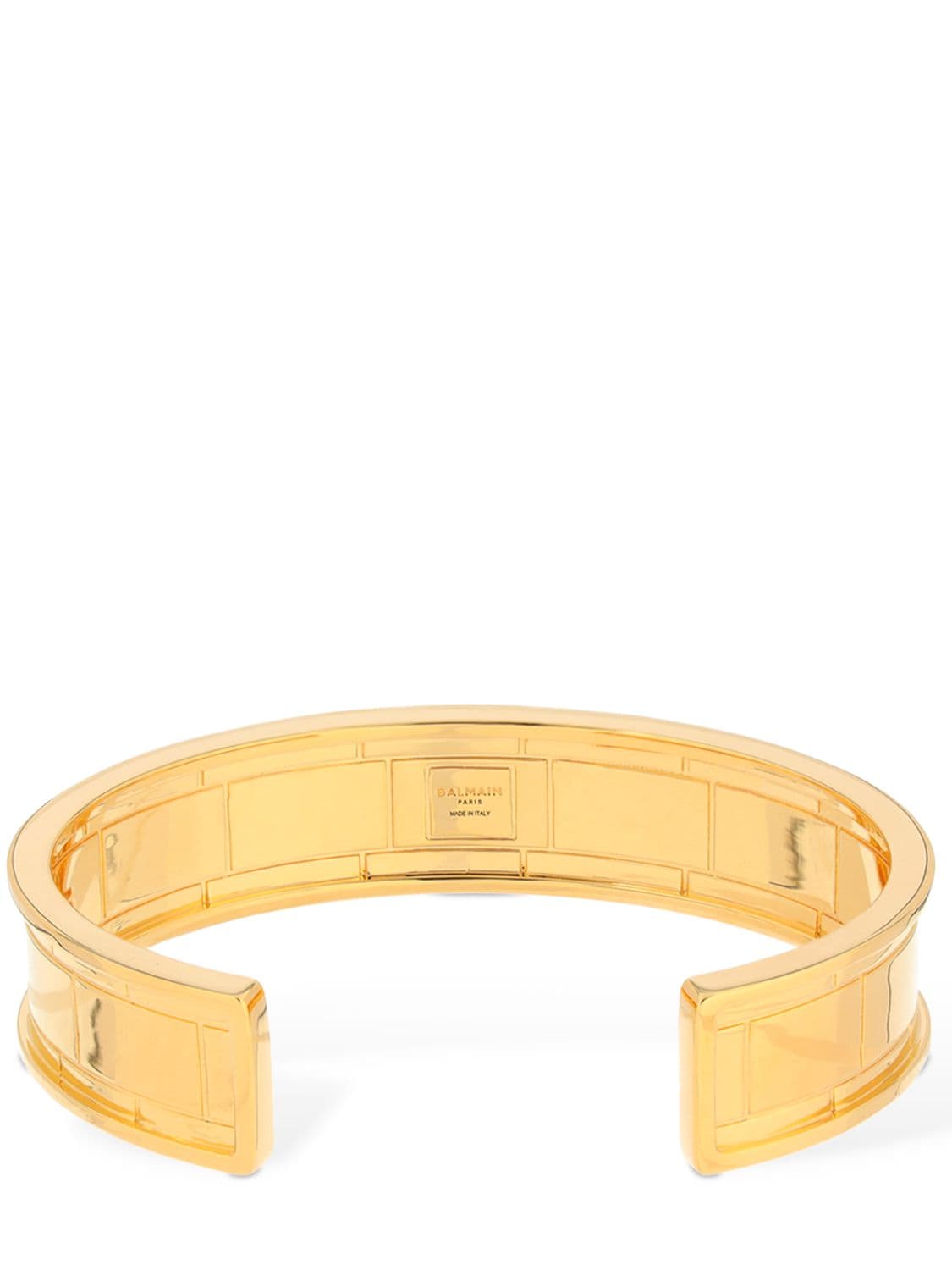 Balmain engraved-monogram Cuff Bracelet - Gold