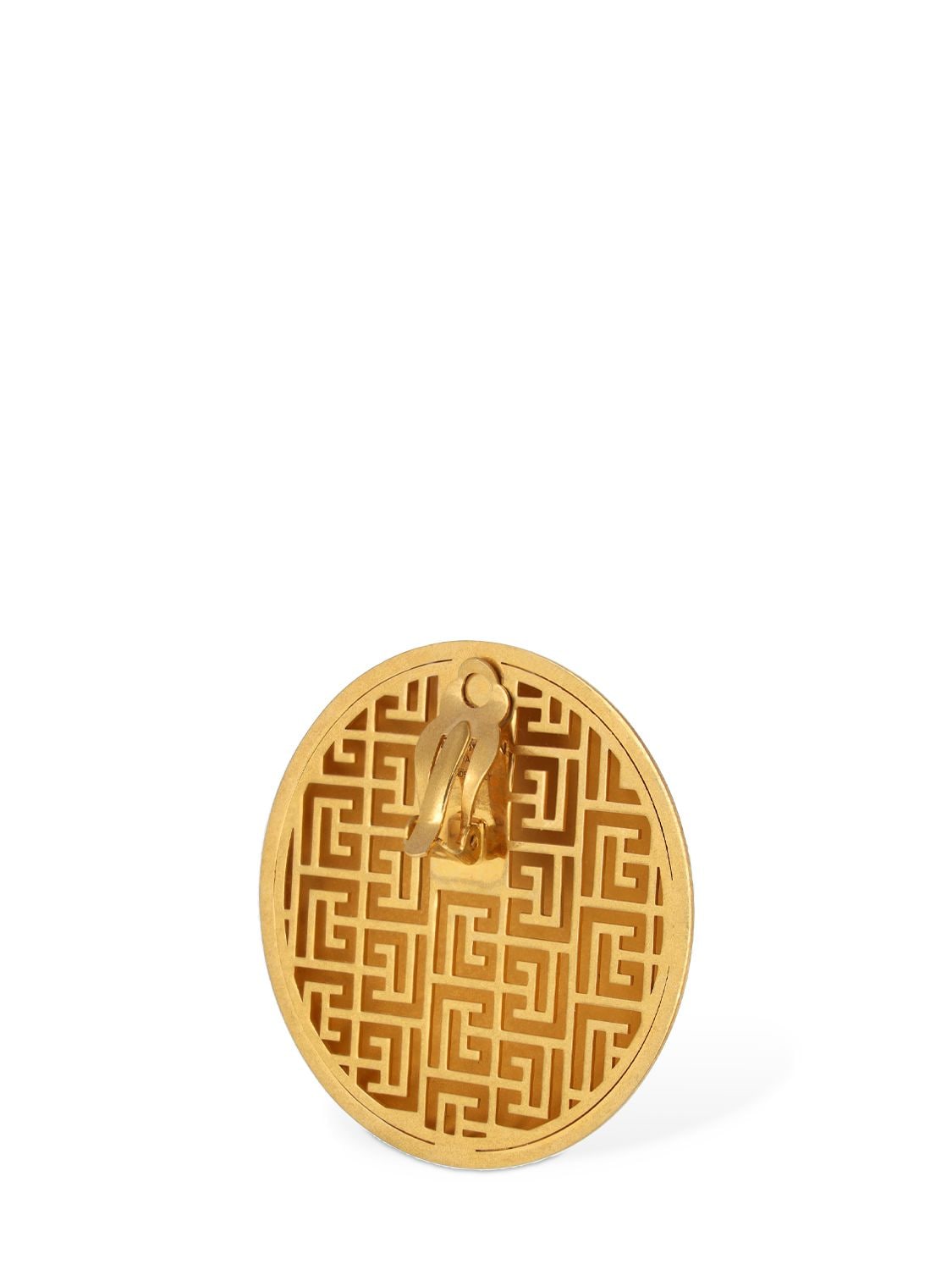 Shop Balmain Coin Stud Mono Earring In Gold