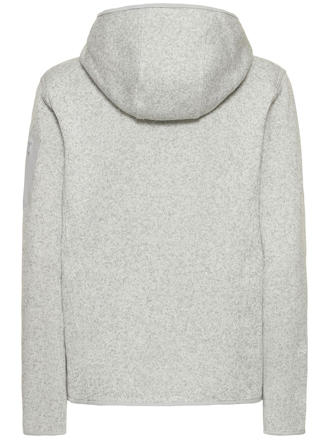 Shop Arc'teryx Covert Recycled Tech Fleece Hoodie In White,grey