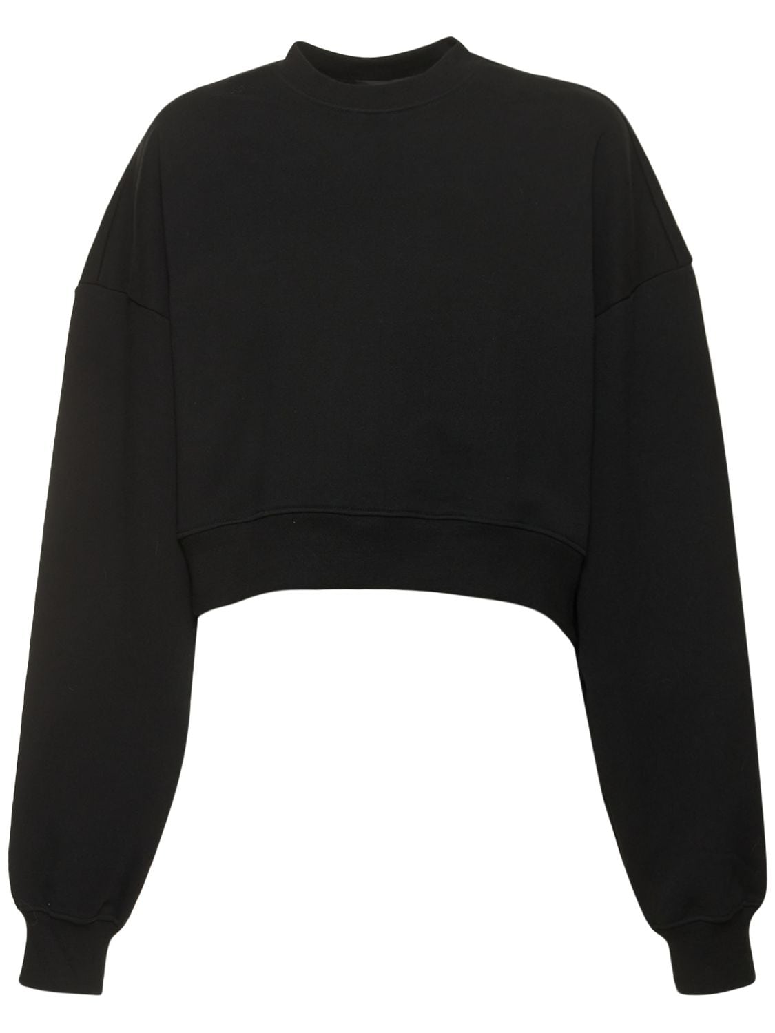 Image of Hailey Bieber Cropped Cotton Sweatshirt