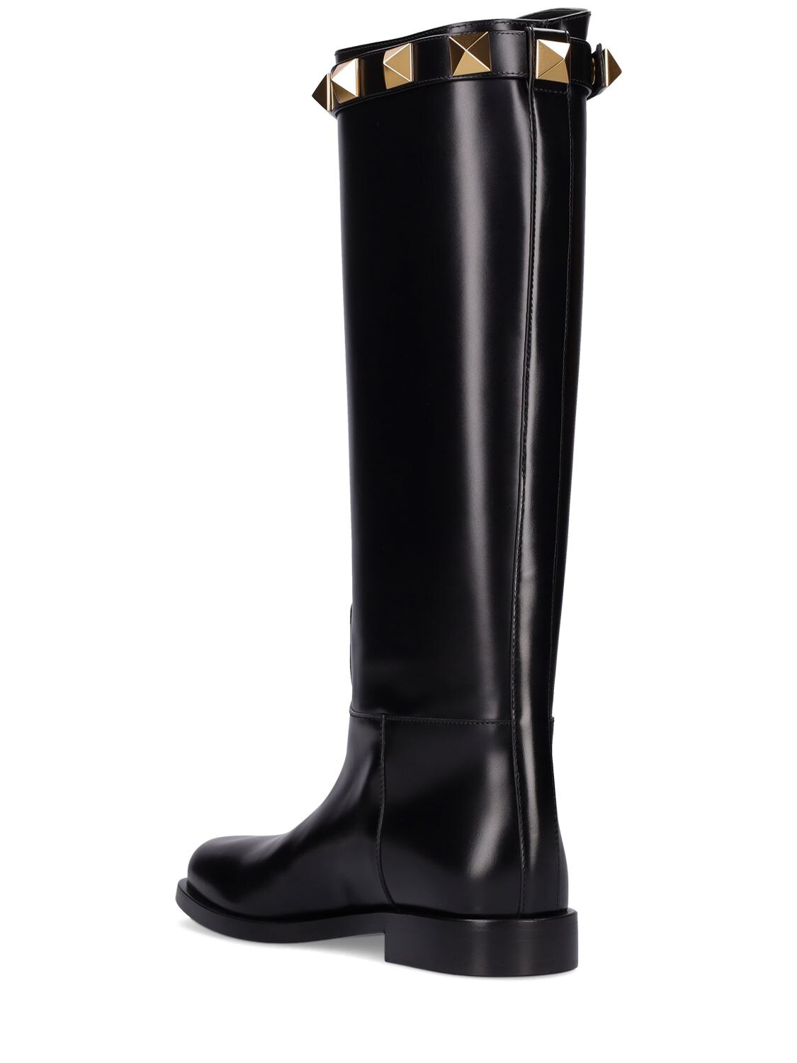 Shop Valentino 15mm Roman Studs Boots In Black