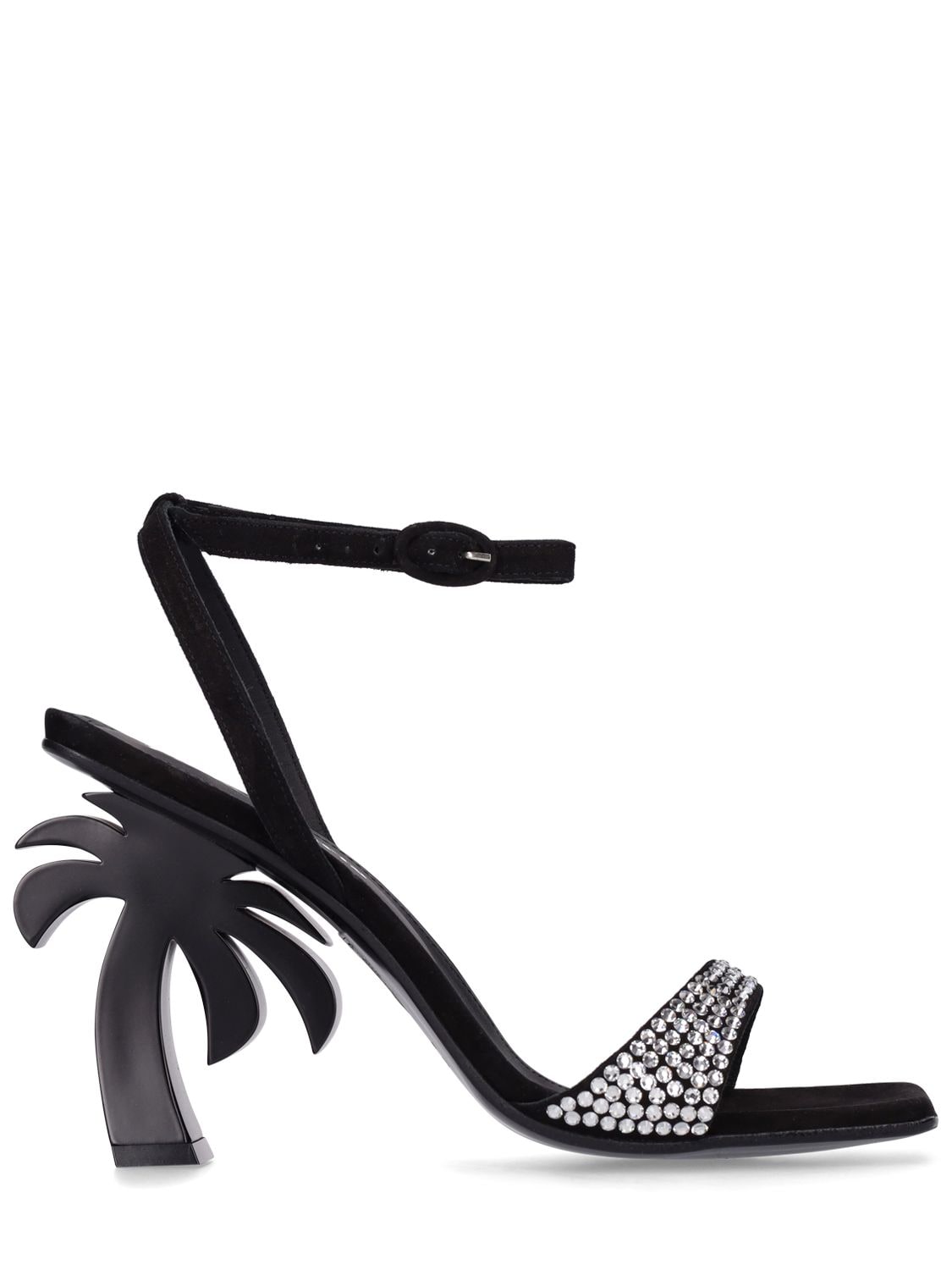 110mm Palm Heel Strass & Leather Sandals