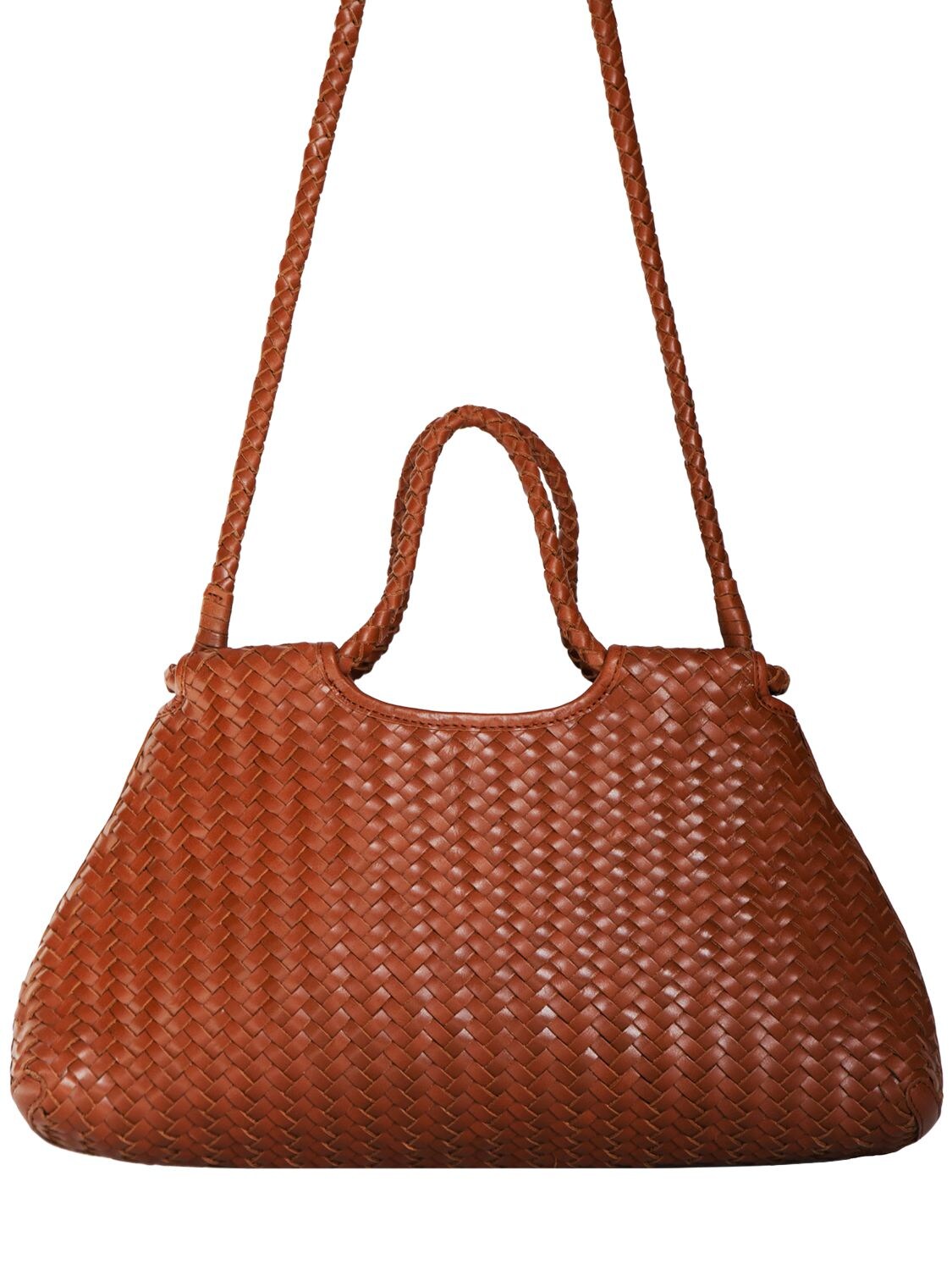 Bembien Gabine Handwoven Leather Shoulder Bag In Sienna
