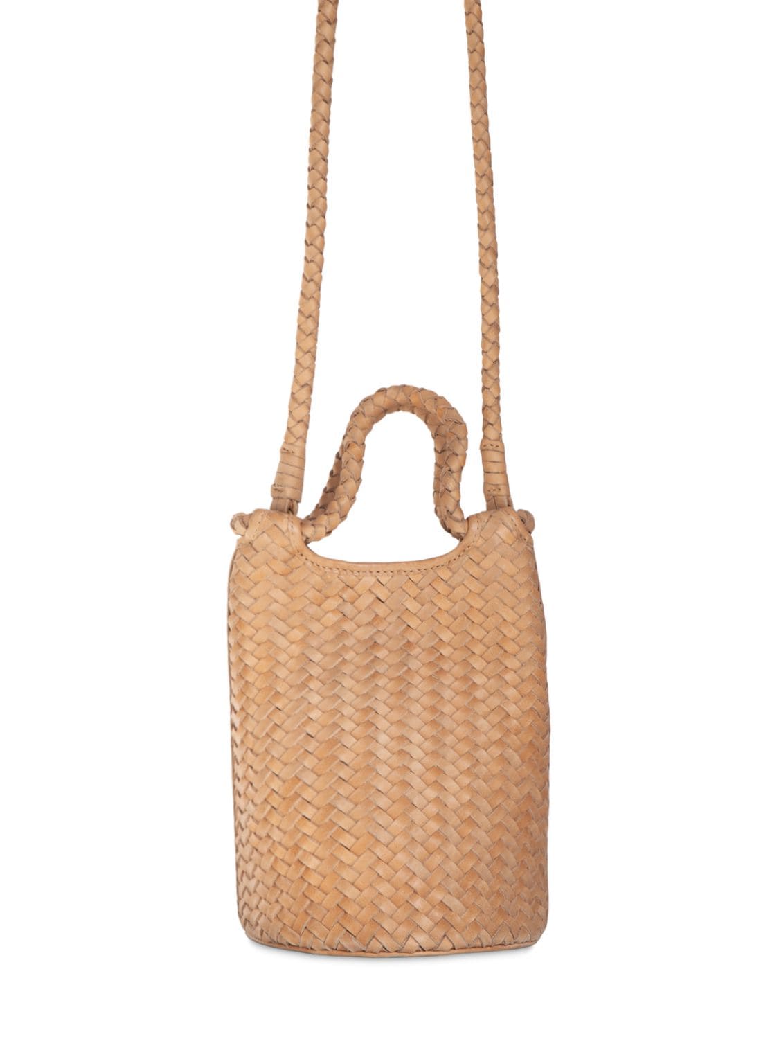 Bembien Lina Bucket Handwoven Leather Bag In Caramel